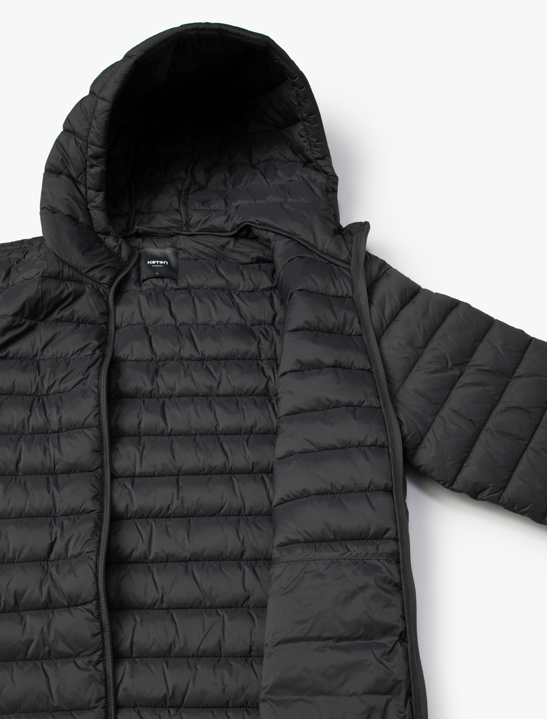 Şişme Mont Mevsimlik Kapşonlu Fermuarlı Cep Detaylı