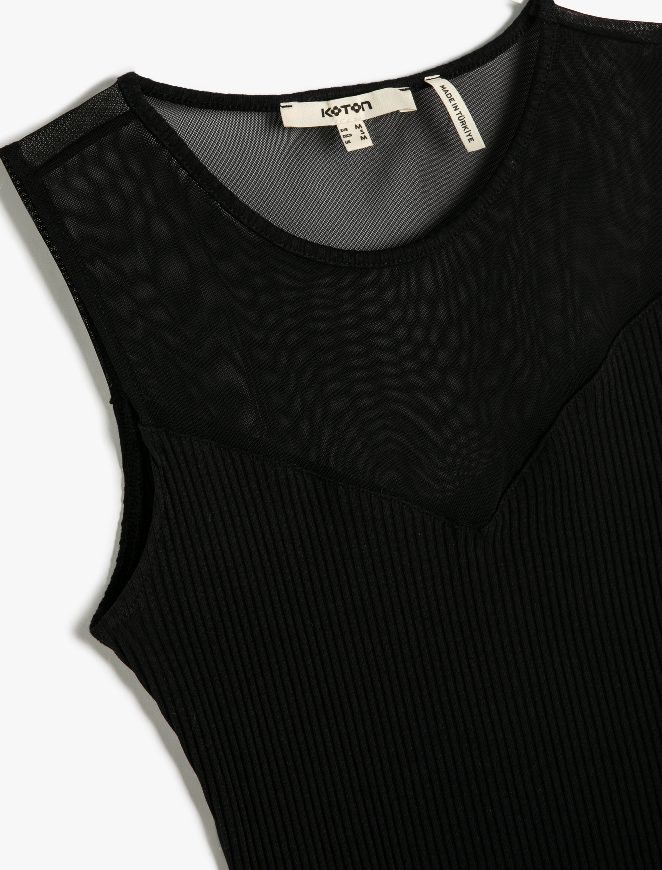   Fitilli Atlet Halter Yaka Üstü Tül Detaylı