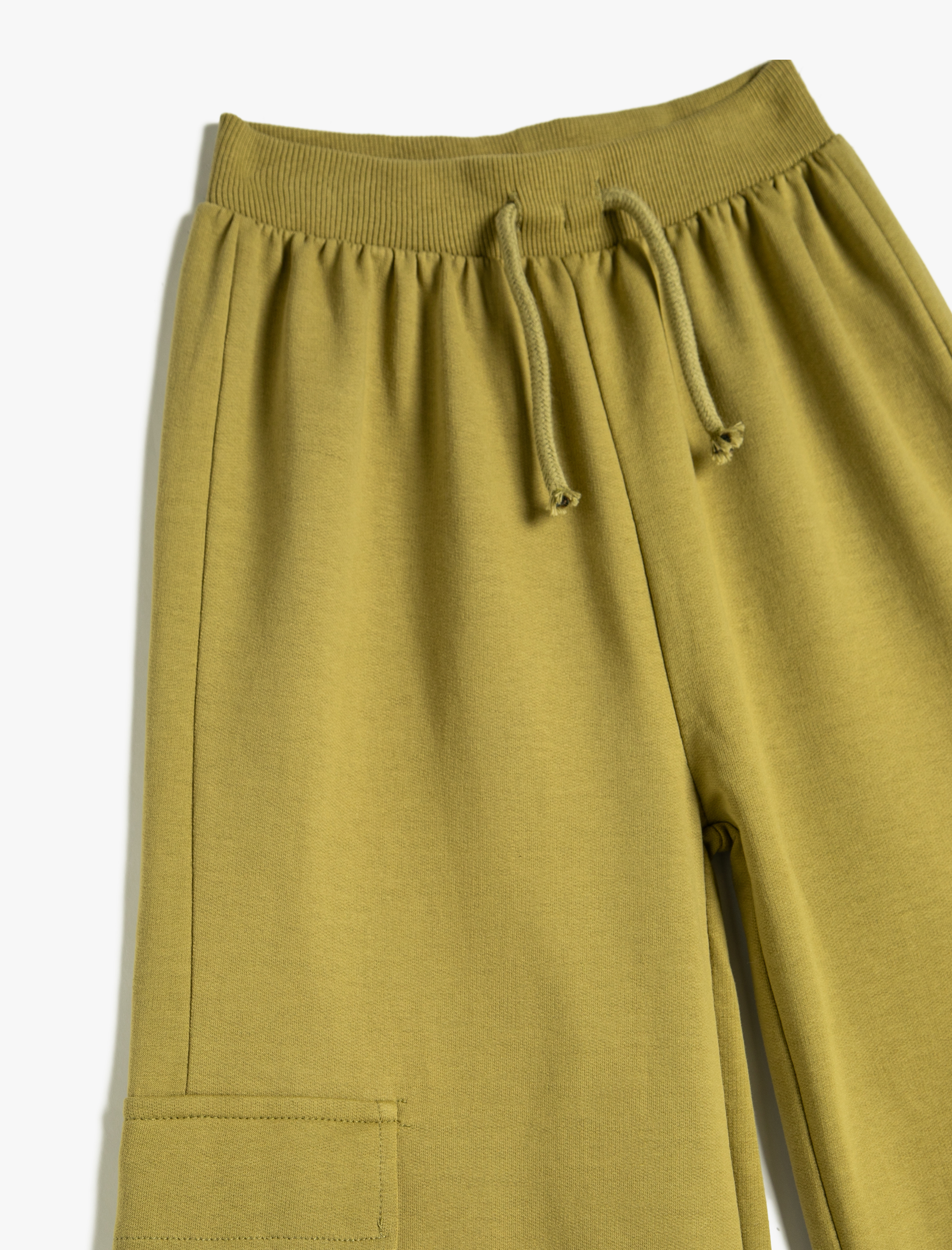  Kız Çocuk Bol Paça Basic Kargo Eşofman Altı Beli Bağlamalı Pamuklu