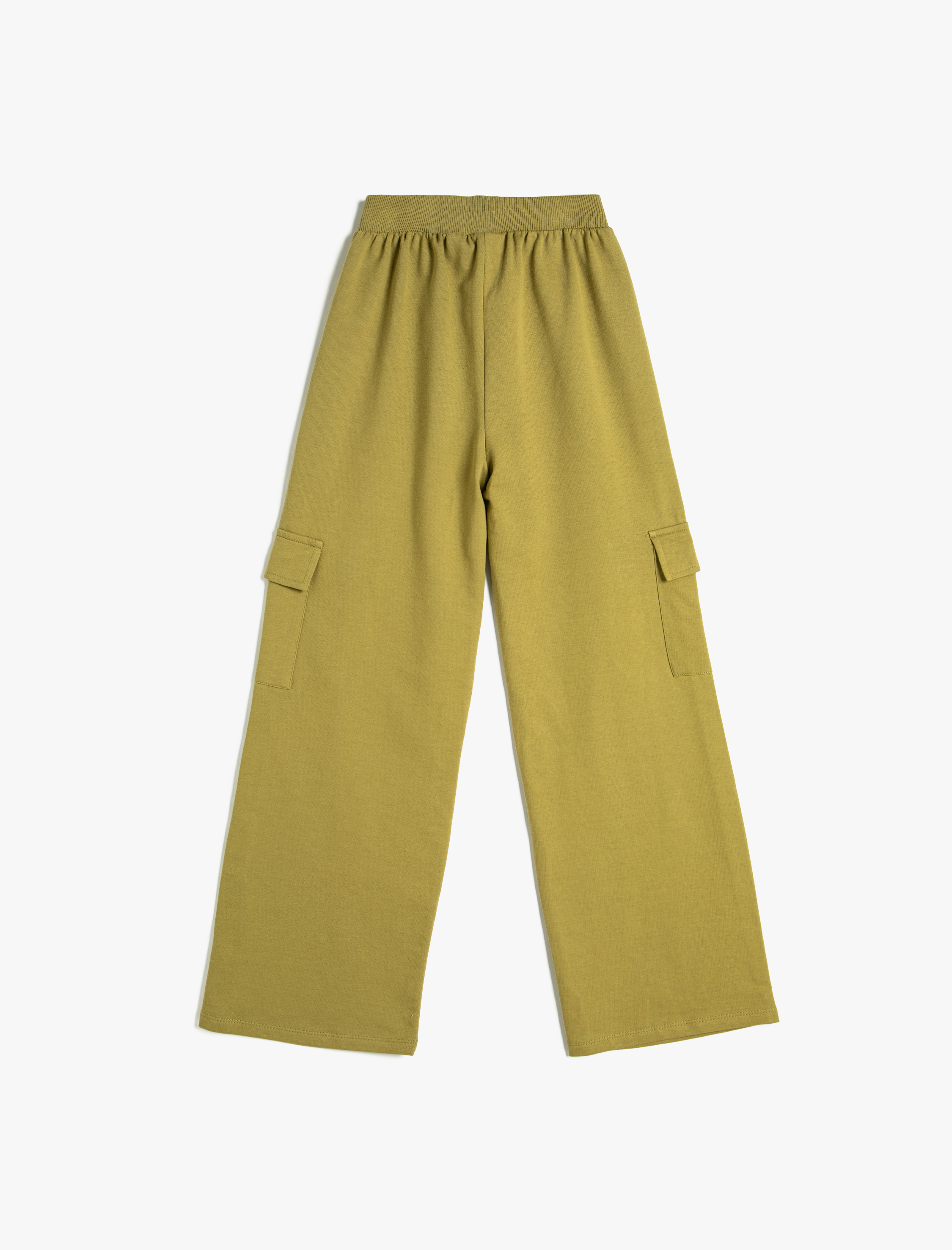  Kız Çocuk Bol Paça Basic Kargo Eşofman Altı Beli Bağlamalı Pamuklu