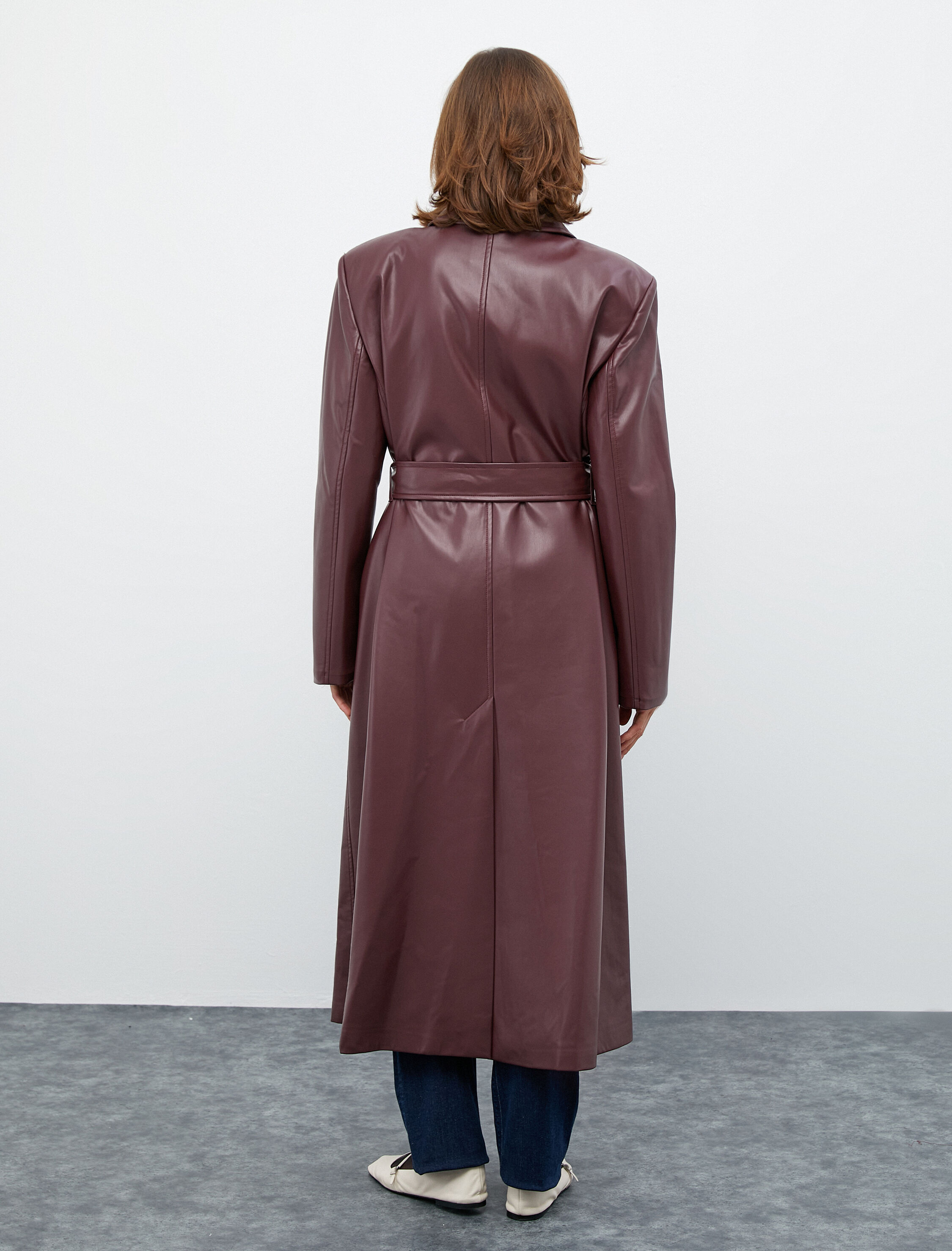   Melis Ağazat X Koton - Kruvaze Suni Deri Trençkot