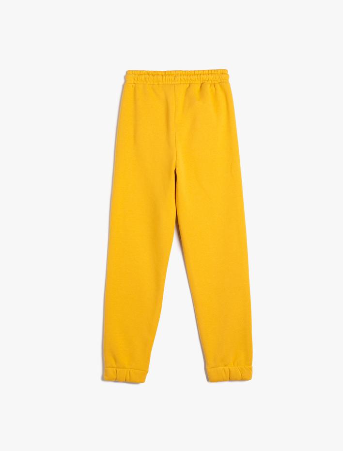 Erkek Çocuk Jogger Eşofman Altı Baskı Detaylı Cepli Beli Bağlamalı Şardonlu