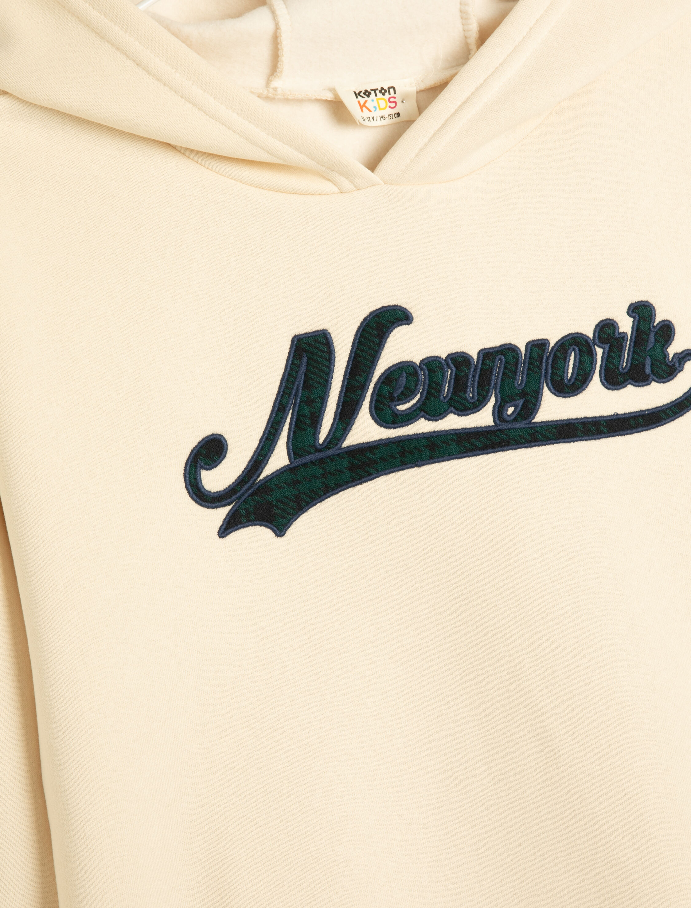  Kız Çocuk Kapşonlu Sweatshirt Uzun Kollu Aplike Detaylı Şardonlu