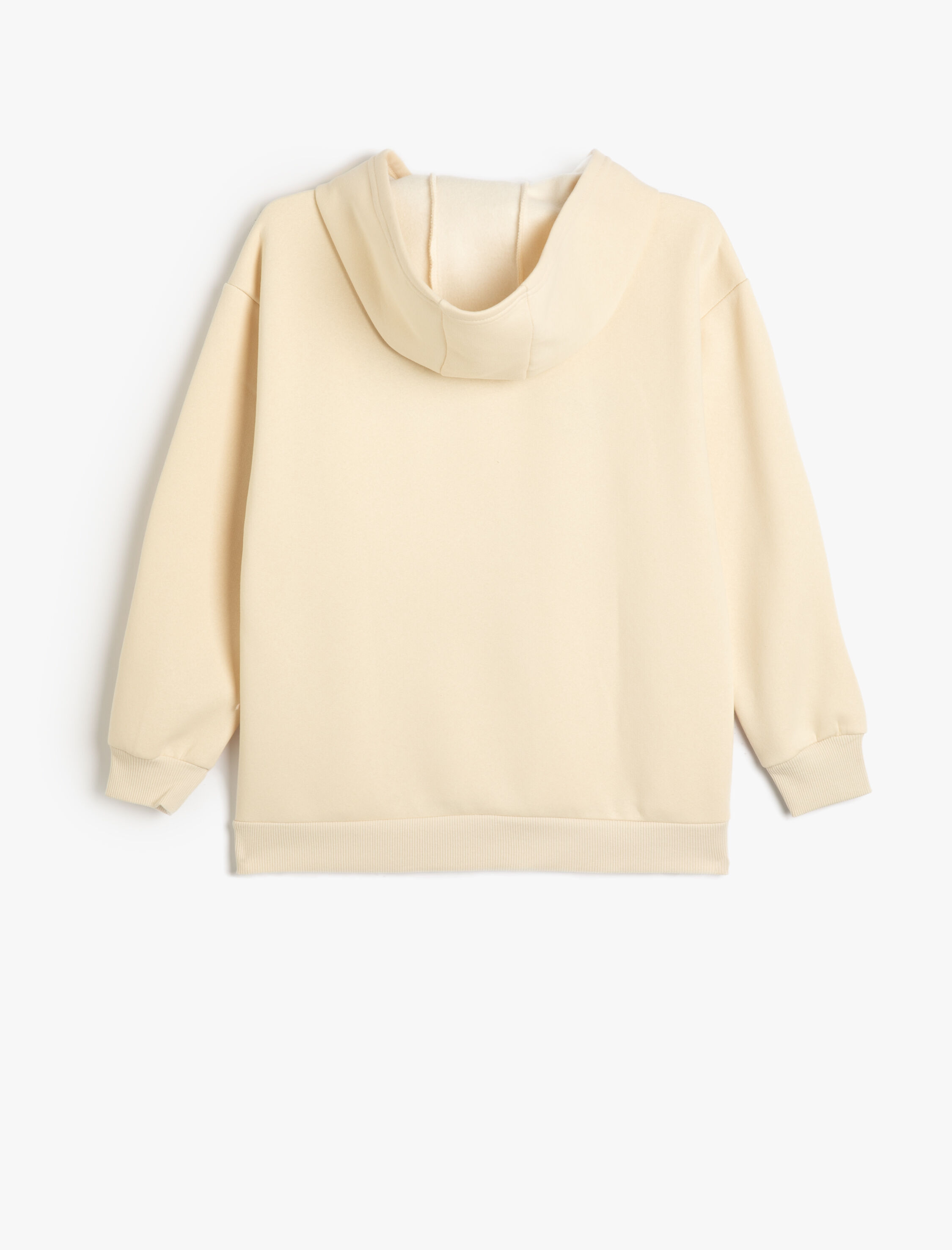  Kız Çocuk Kapşonlu Sweatshirt Uzun Kollu Aplike Detaylı Şardonlu