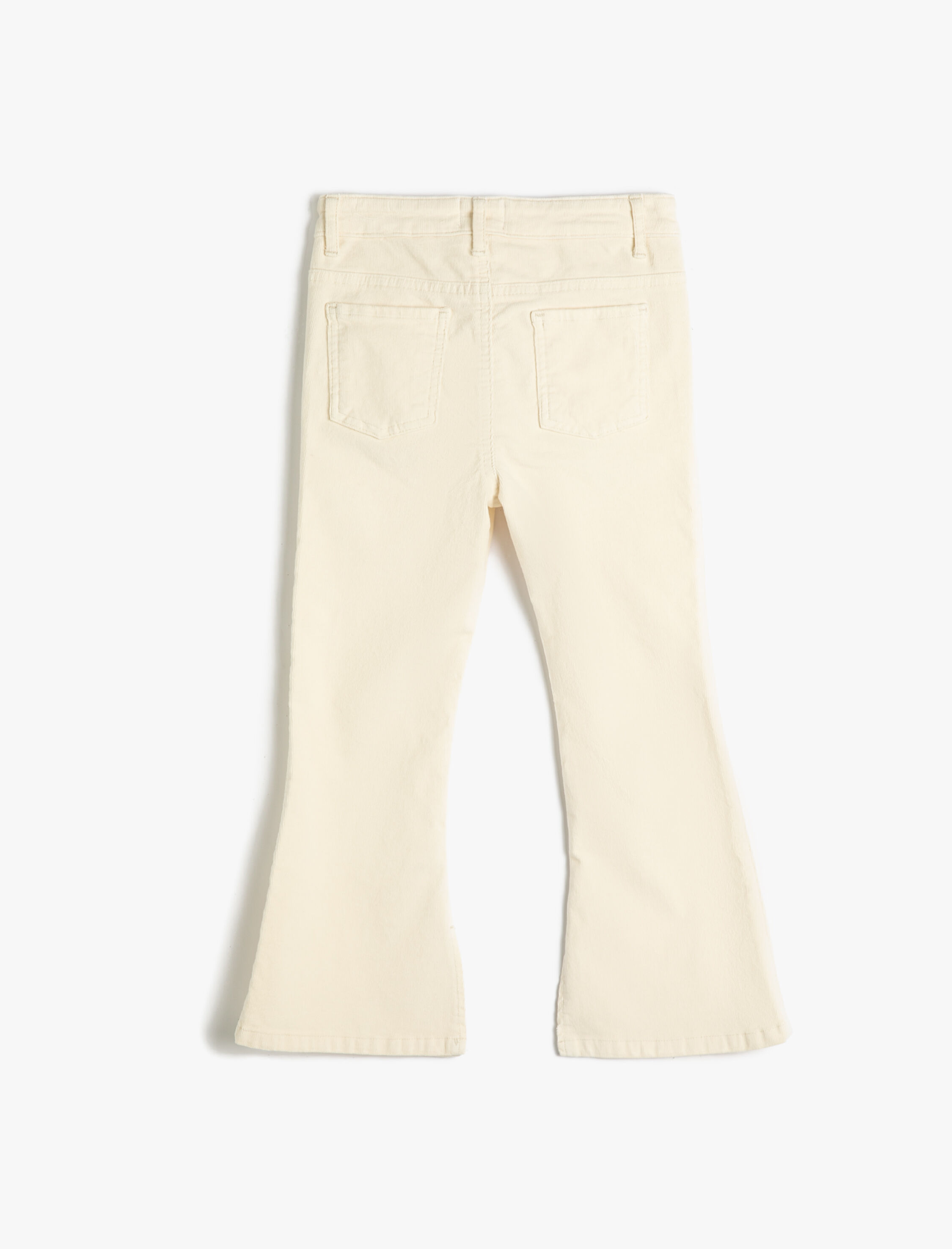  Kız Çocuk Kadife Pantolon İspanyol Paça Yırtmaç Detaylı