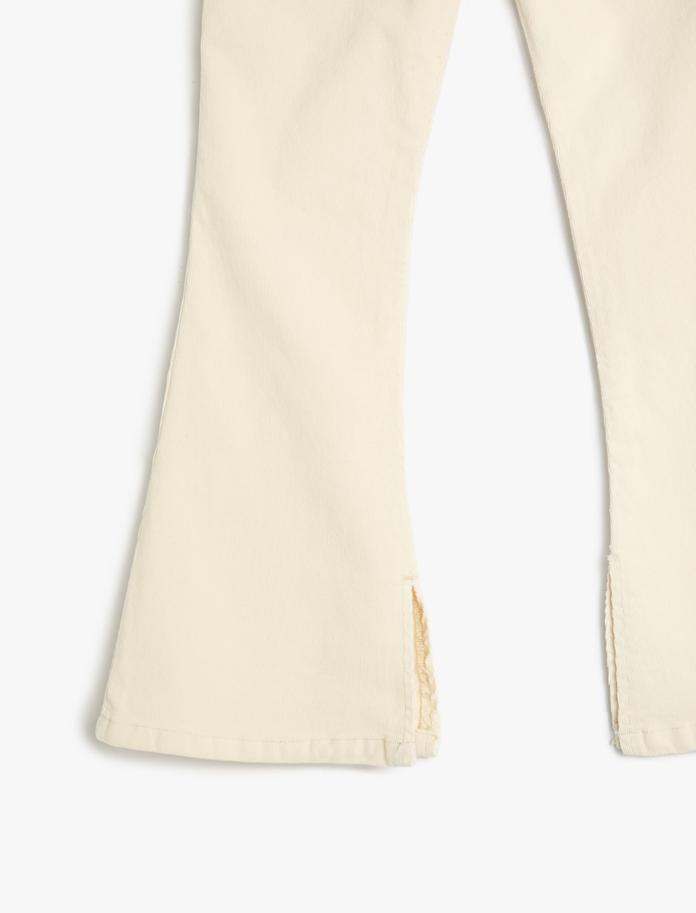  Kız Çocuk Kadife Pantolon İspanyol Paça Yırtmaç Detaylı