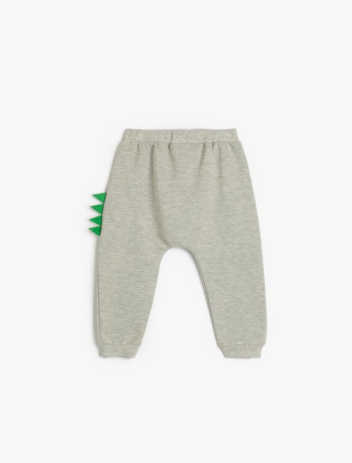 Erkek Bebek Basic Jogger Eşofman Altı Baskı Detaylı Beli Bağlamalı Şardonlu