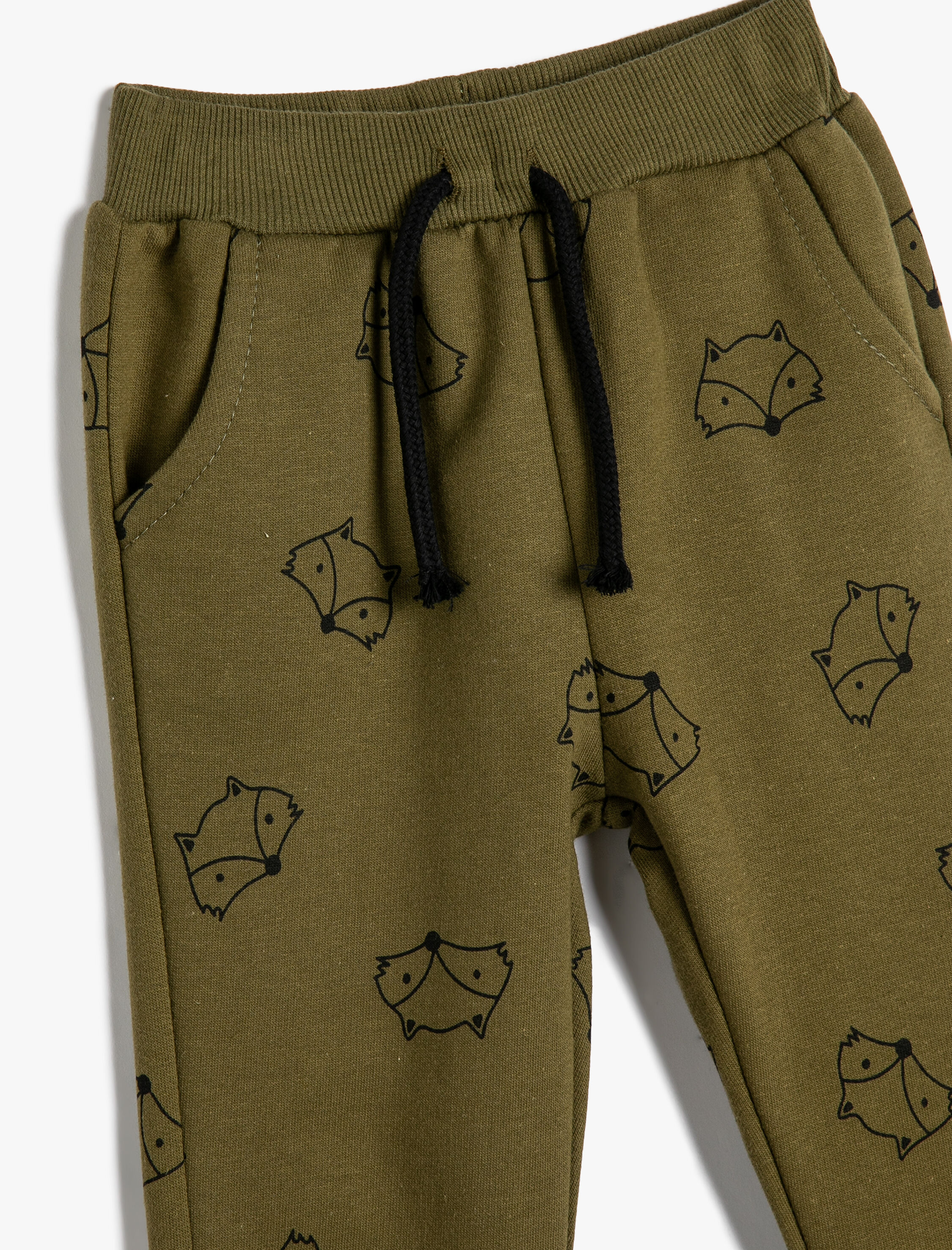  Erkek Bebek Jogger Eşofman Altı Baskı Detaylı Beli Bağlamalı Şardonlu Pamuklu