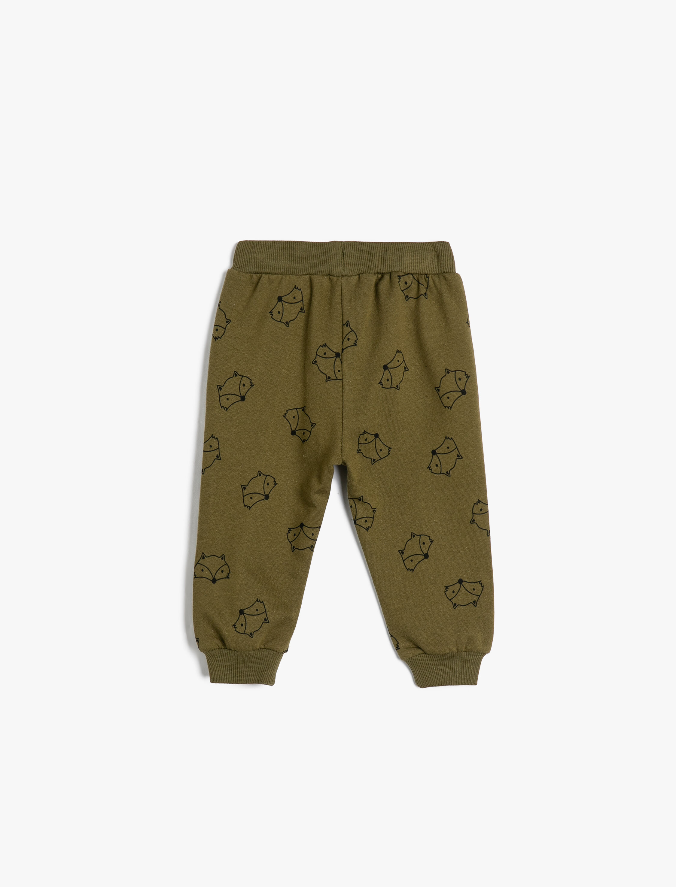  Erkek Bebek Jogger Eşofman Altı Baskı Detaylı Beli Bağlamalı Şardonlu Pamuklu