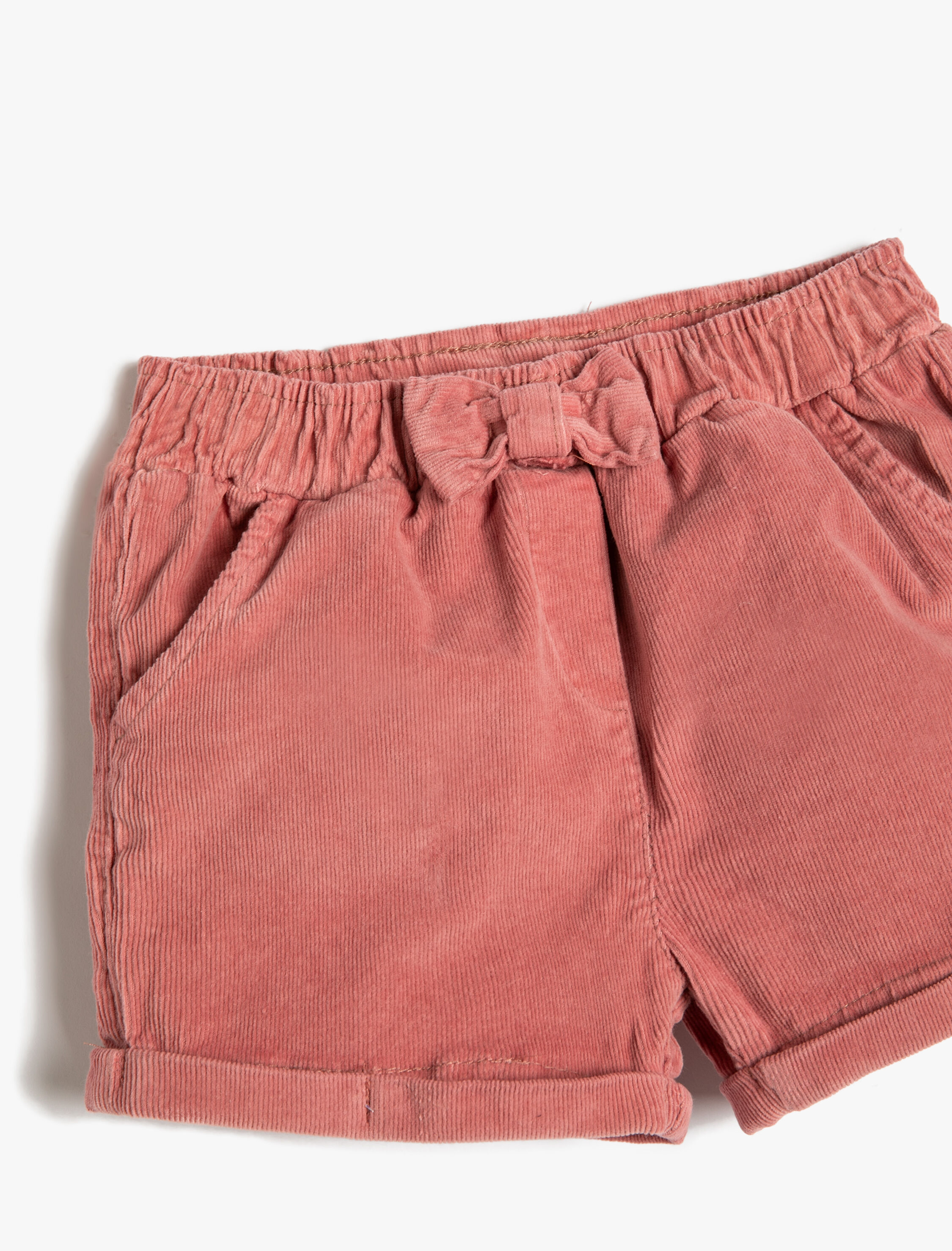  Kız Bebek Kadife Şort Fitilli Pamuklu Cepli