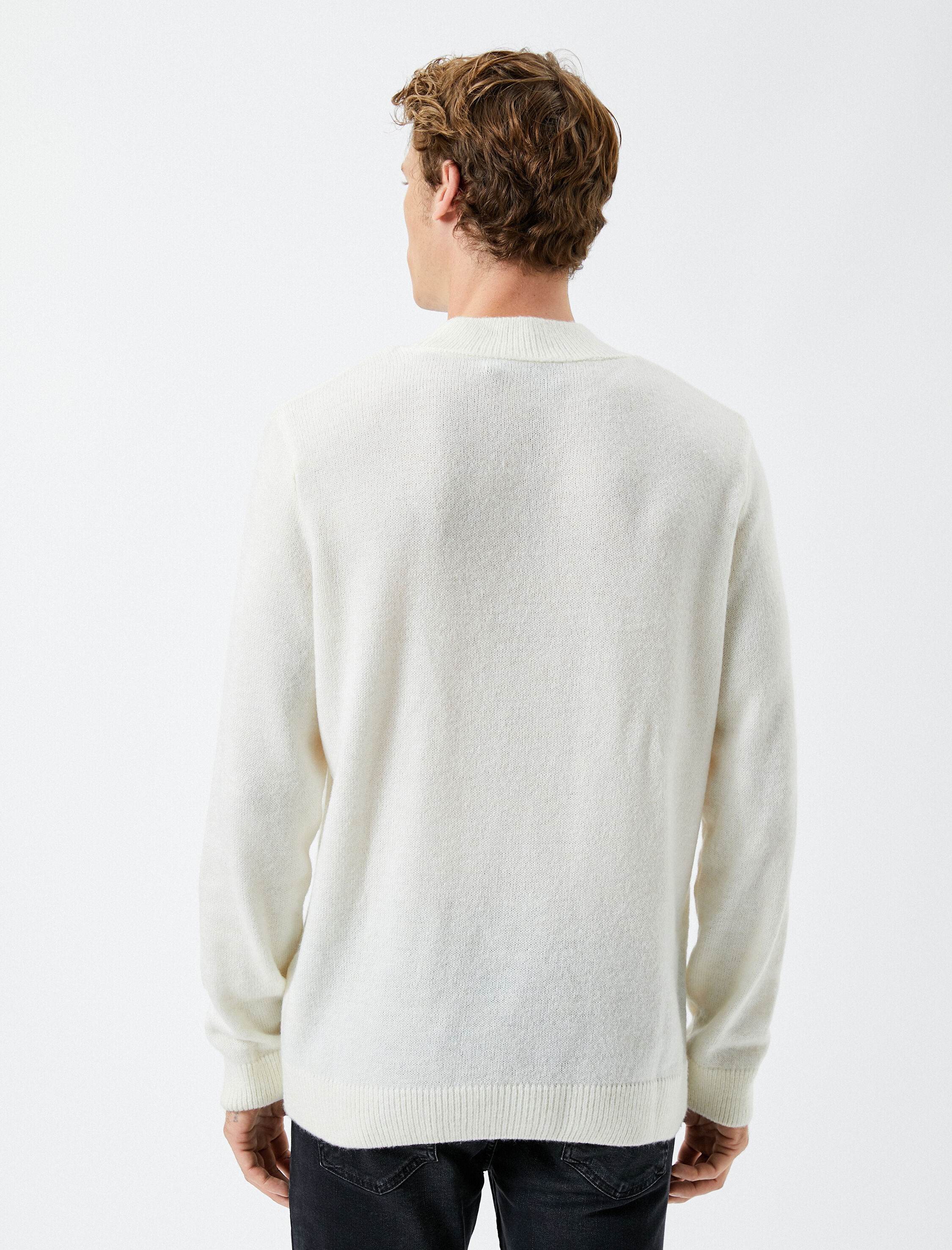   Basic Triko Kazak Yarım Balıkçı Yaka Dar Kesim