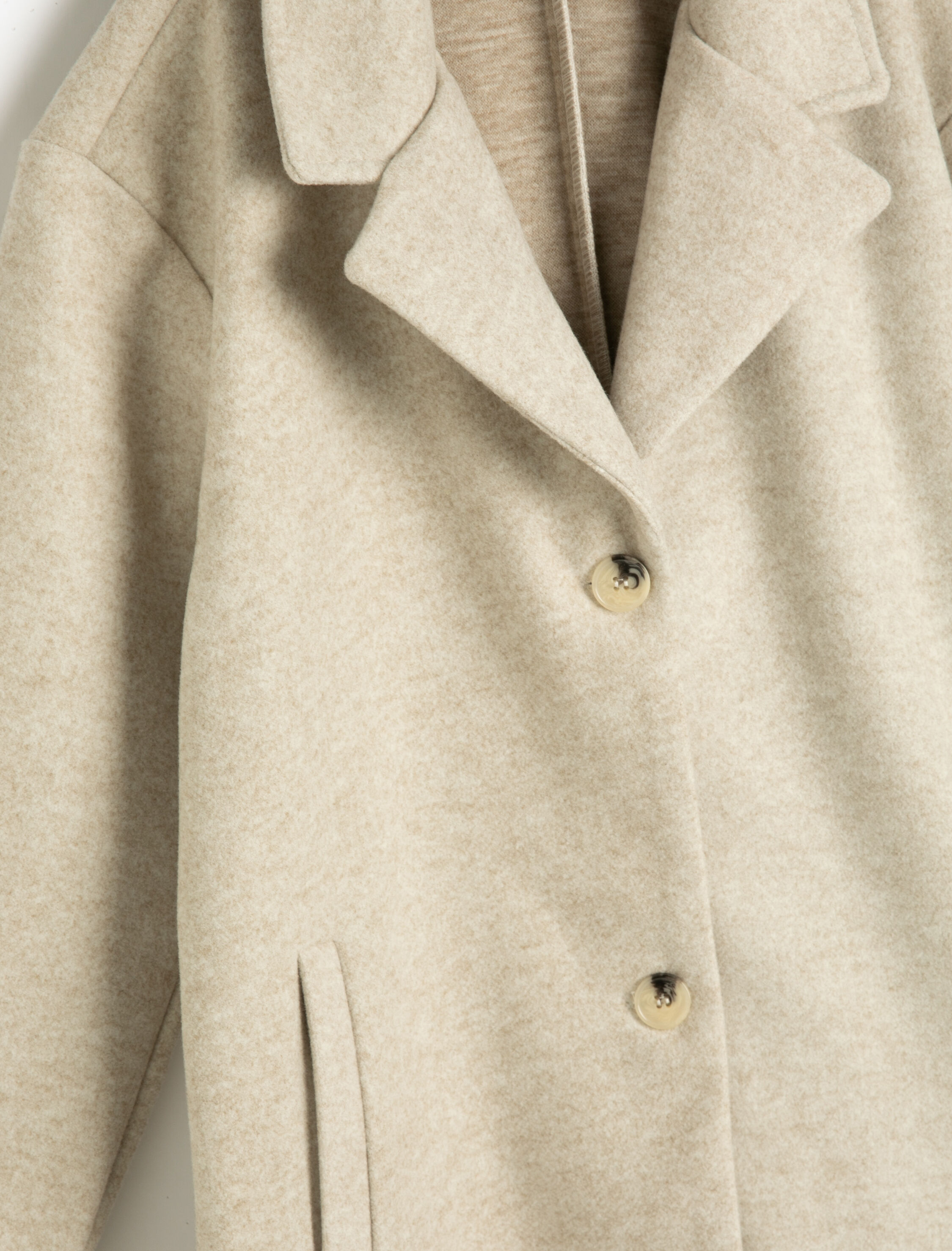  Kız Çocuk Uzun Mont Düğme Kapamalı Cep Detaylı