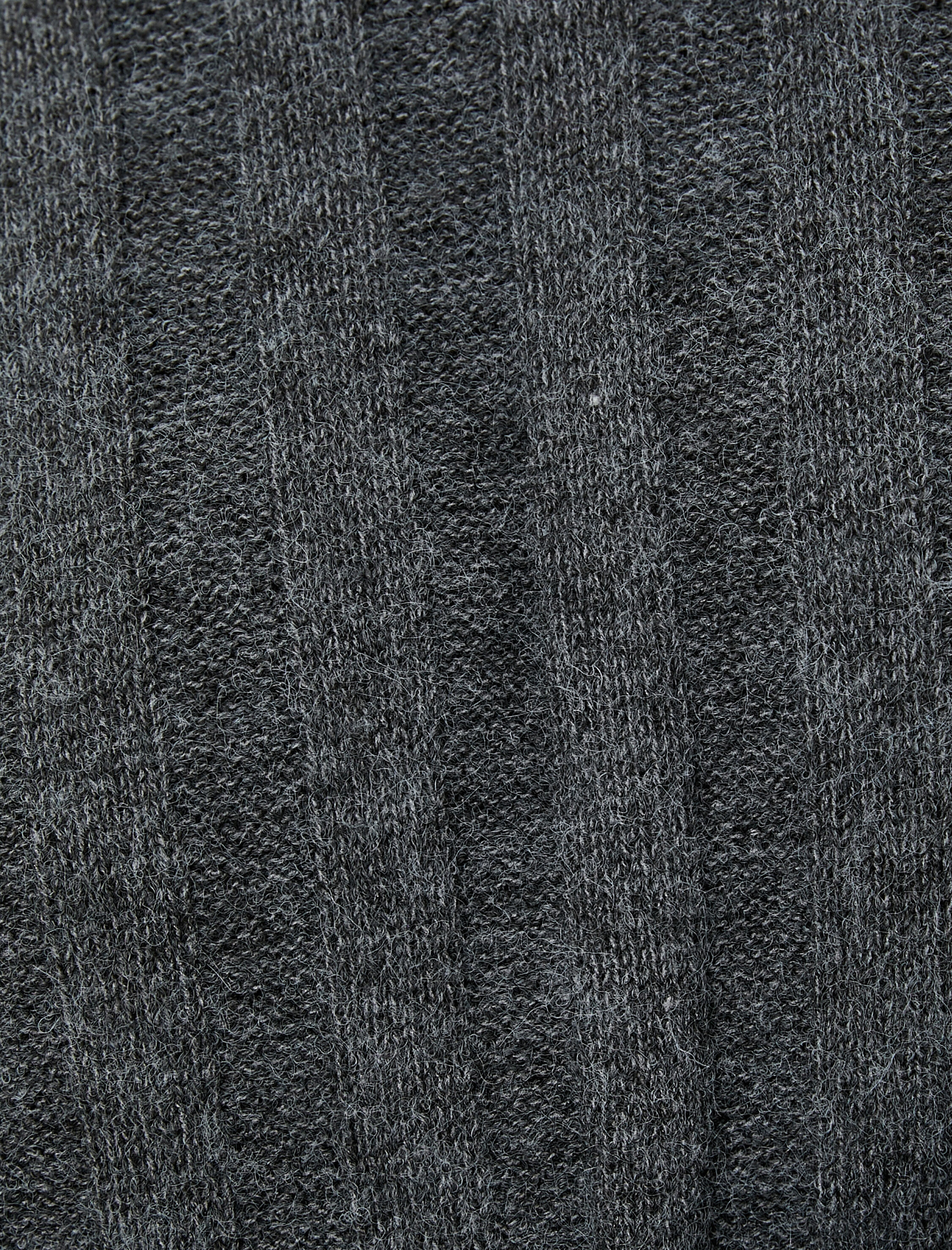   Triko Elbise Midi Bisiklet Yaka Uzun Kollu Dokulu