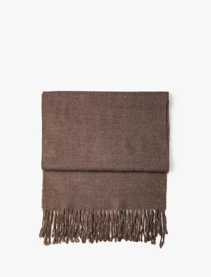 Erkek Basic Akrilik Atkı Püskül Detaylı