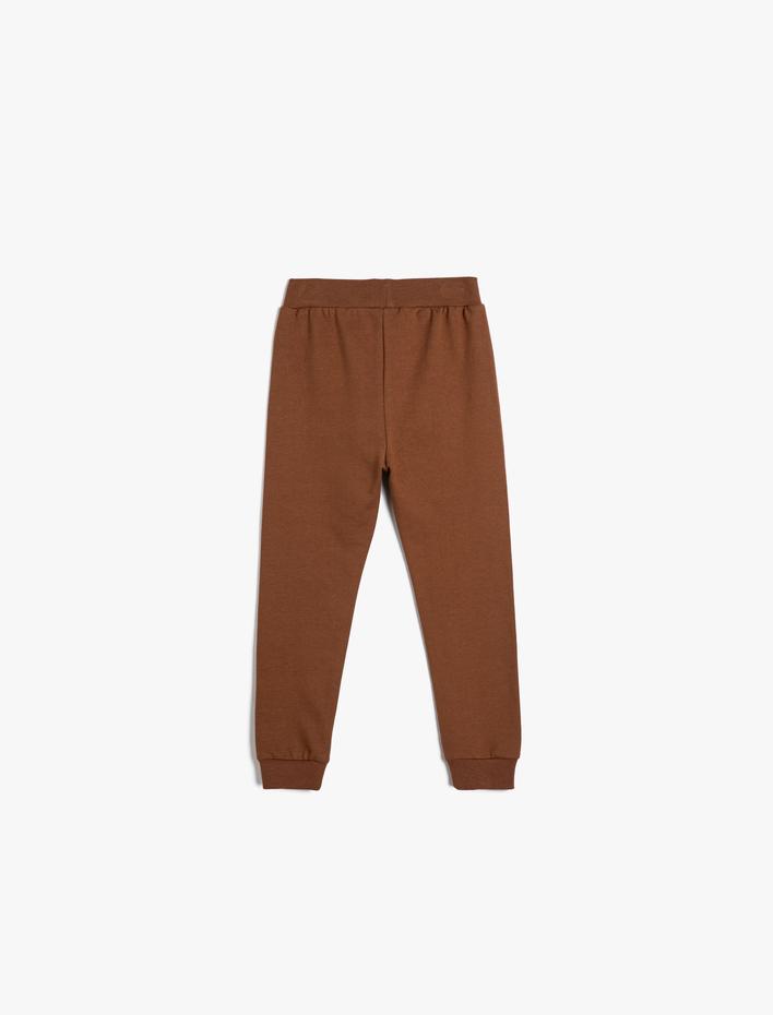 Erkek Bebek Jogger Eşofman Altı Aplike Detaylı Beli Bağlamalı Pamuklu