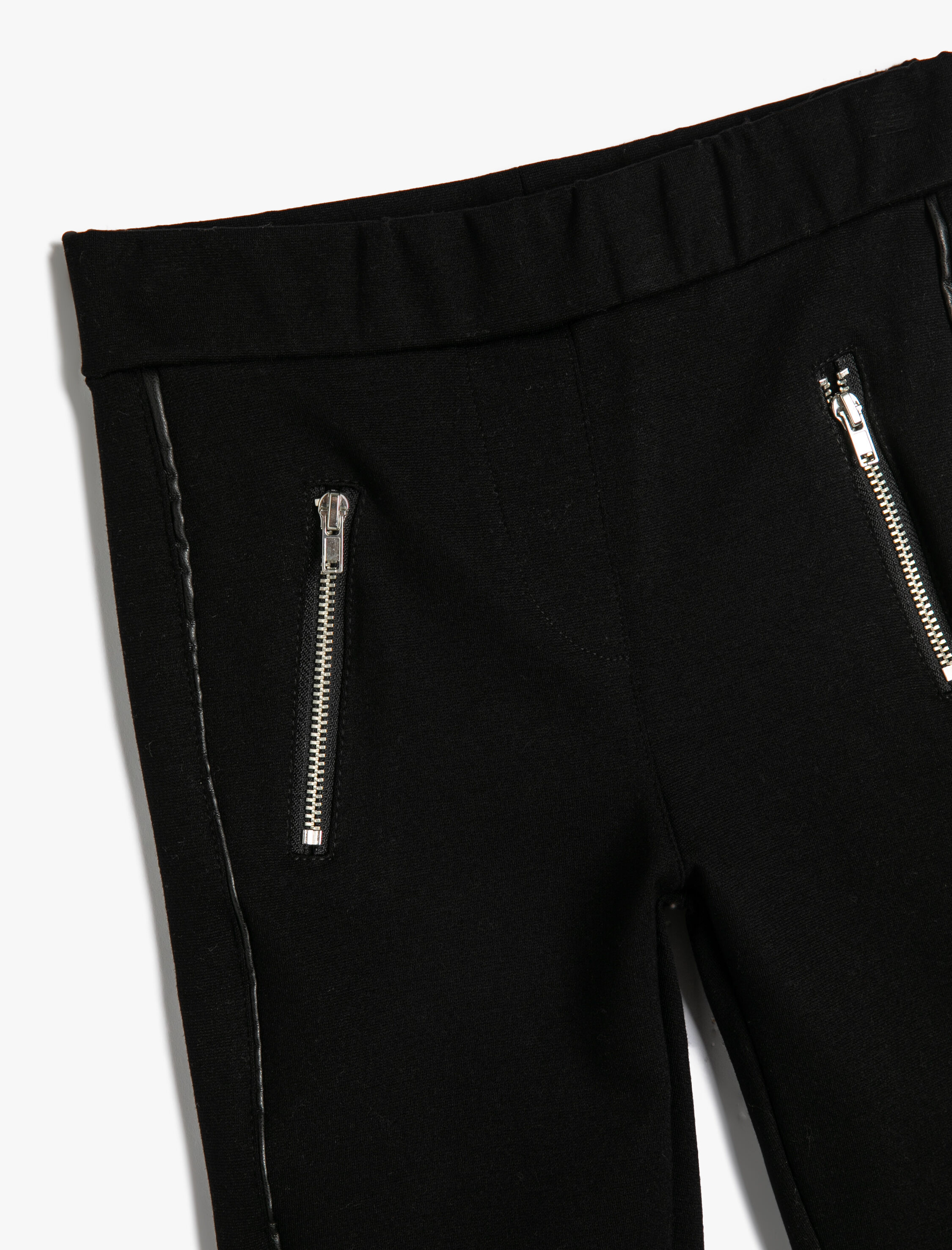  Kız Çocuk Tayt Fermuar Cepli Nervür Detaylı