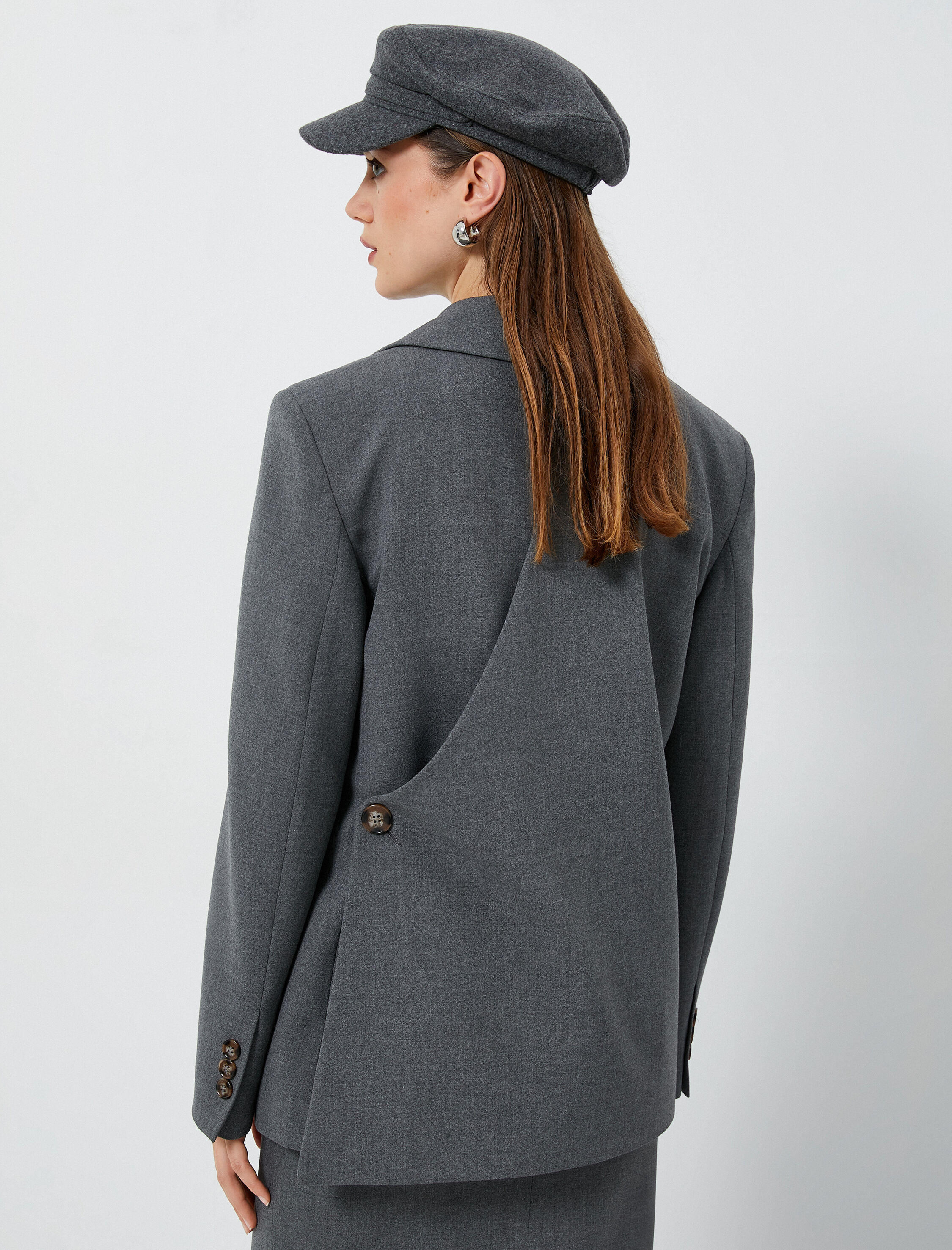 Oversize Blazer Ceket Tek Düğmeli Cep Detaylı