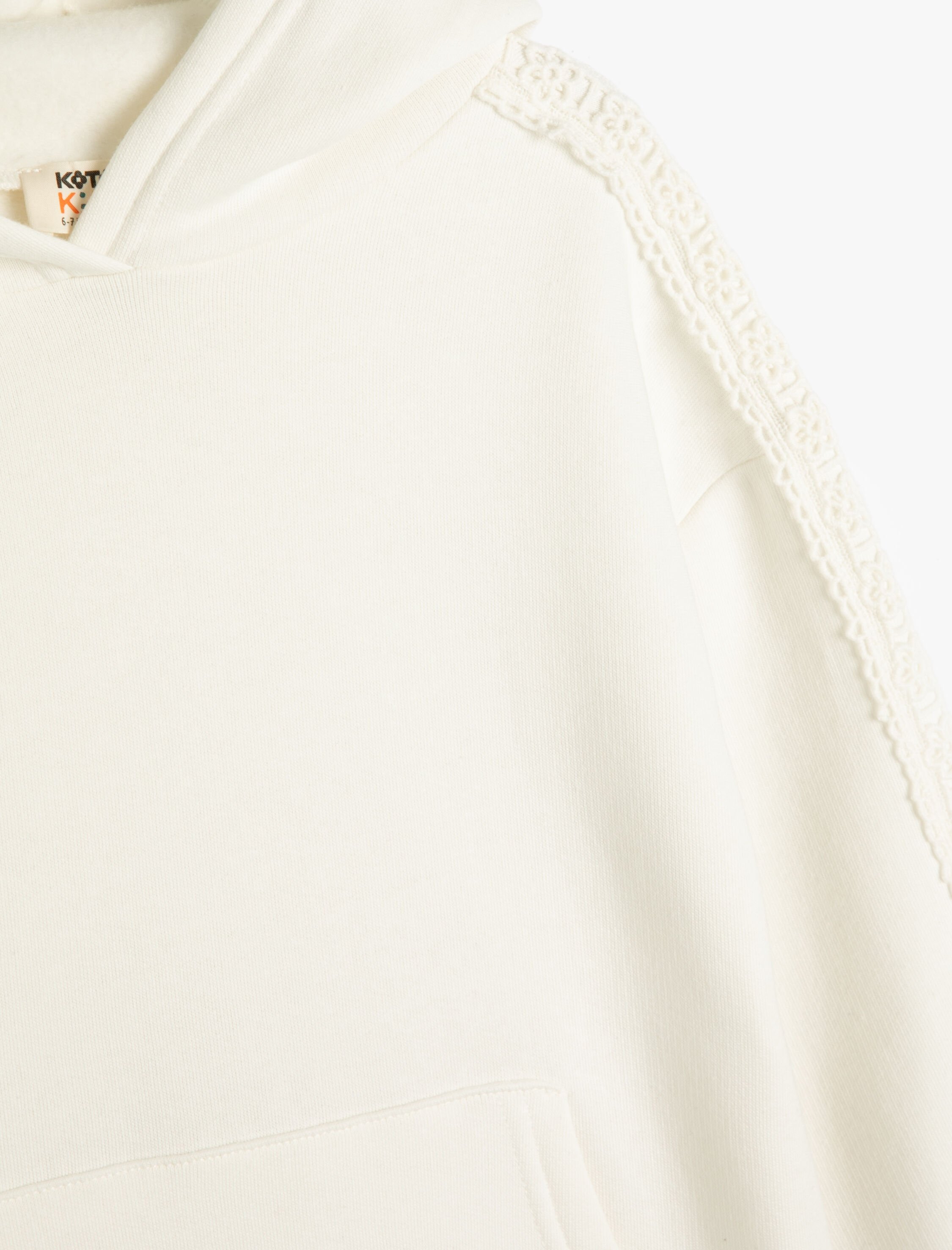  Kız Çocuk Basic Kapşonlu Sweatshirt Uzun Kollu Kanguru Cepli Şardonlu