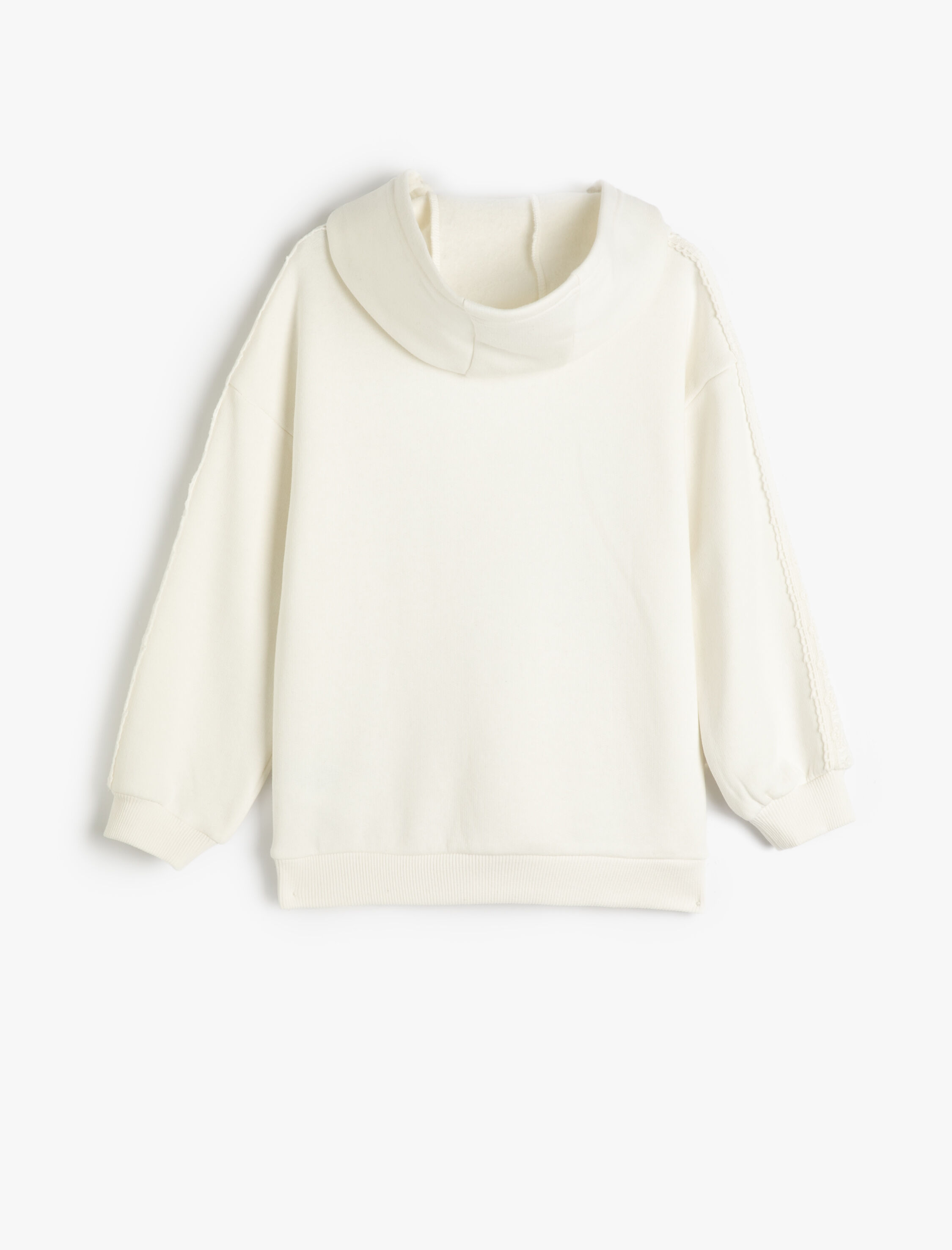  Kız Çocuk Basic Kapşonlu Sweatshirt Uzun Kollu Kanguru Cepli Şardonlu