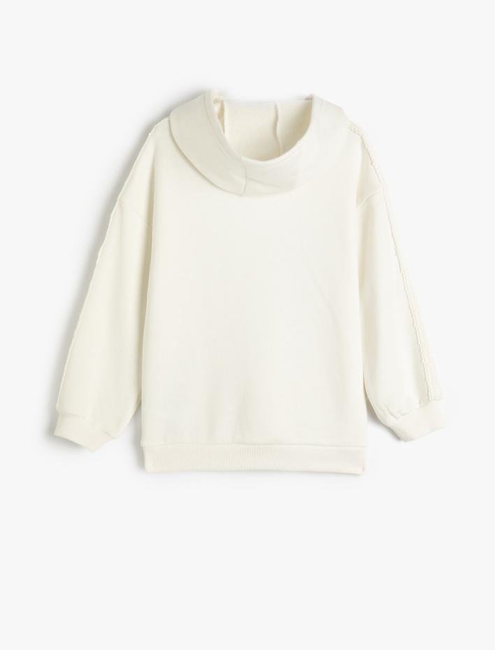 Kız Çocuk Basic Kapşonlu Sweatshirt Uzun Kollu Kanguru Cepli Şardonlu