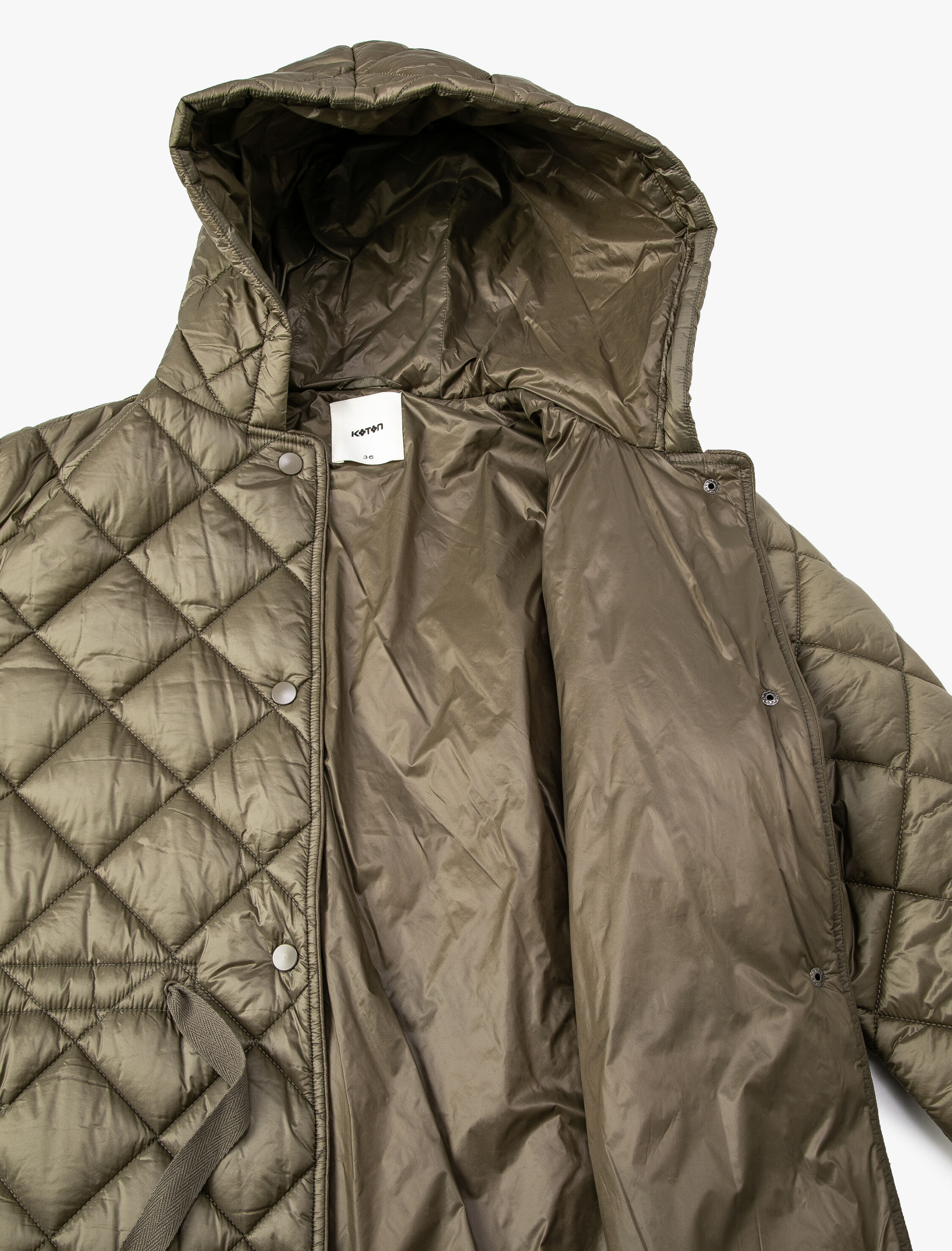   Şişme Mont Kapitone Kemerli Kapüşonlu