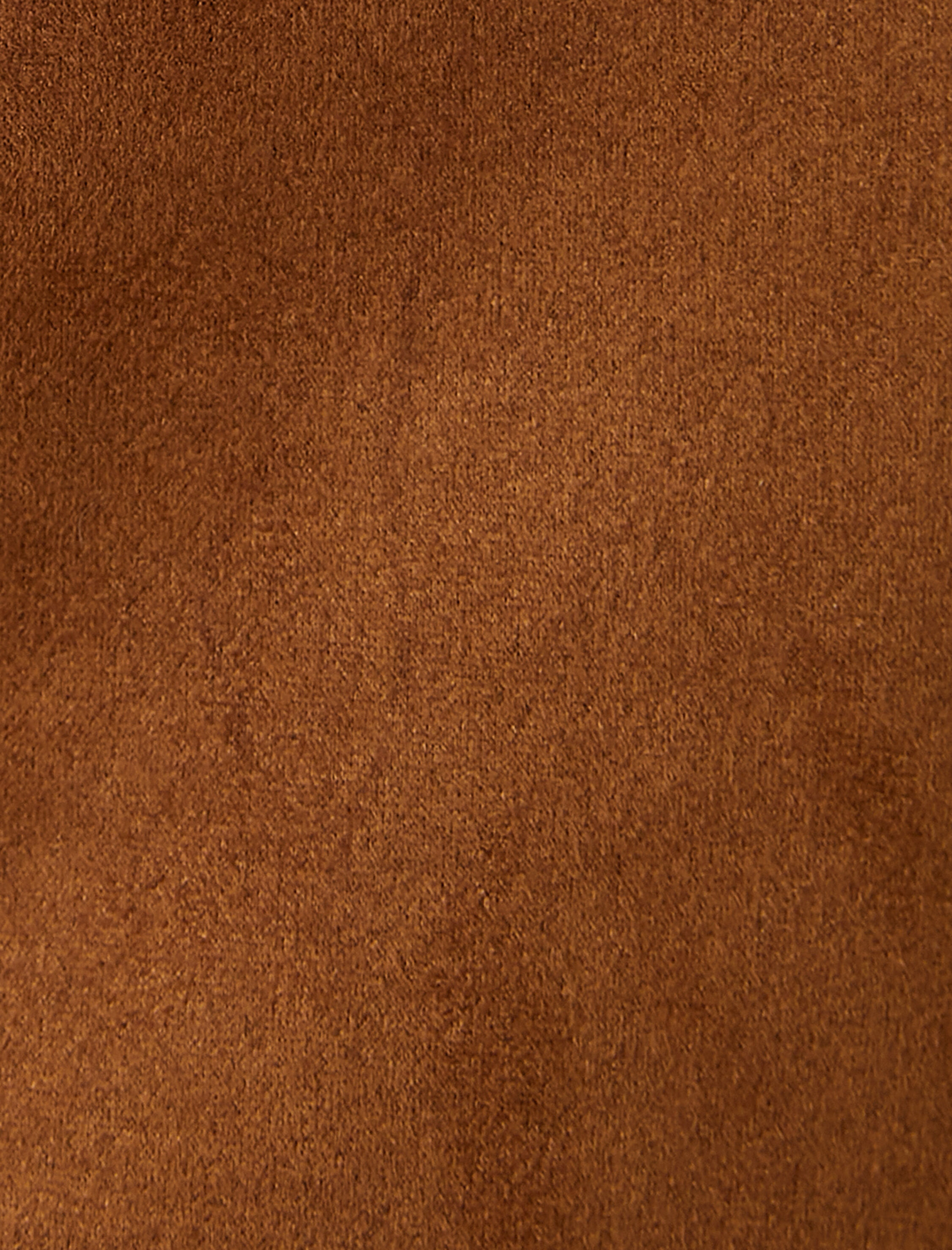   Süet Görünümlü Ceket Kruvaze Yaka İçi Peluşlu Düğmeli Cepli