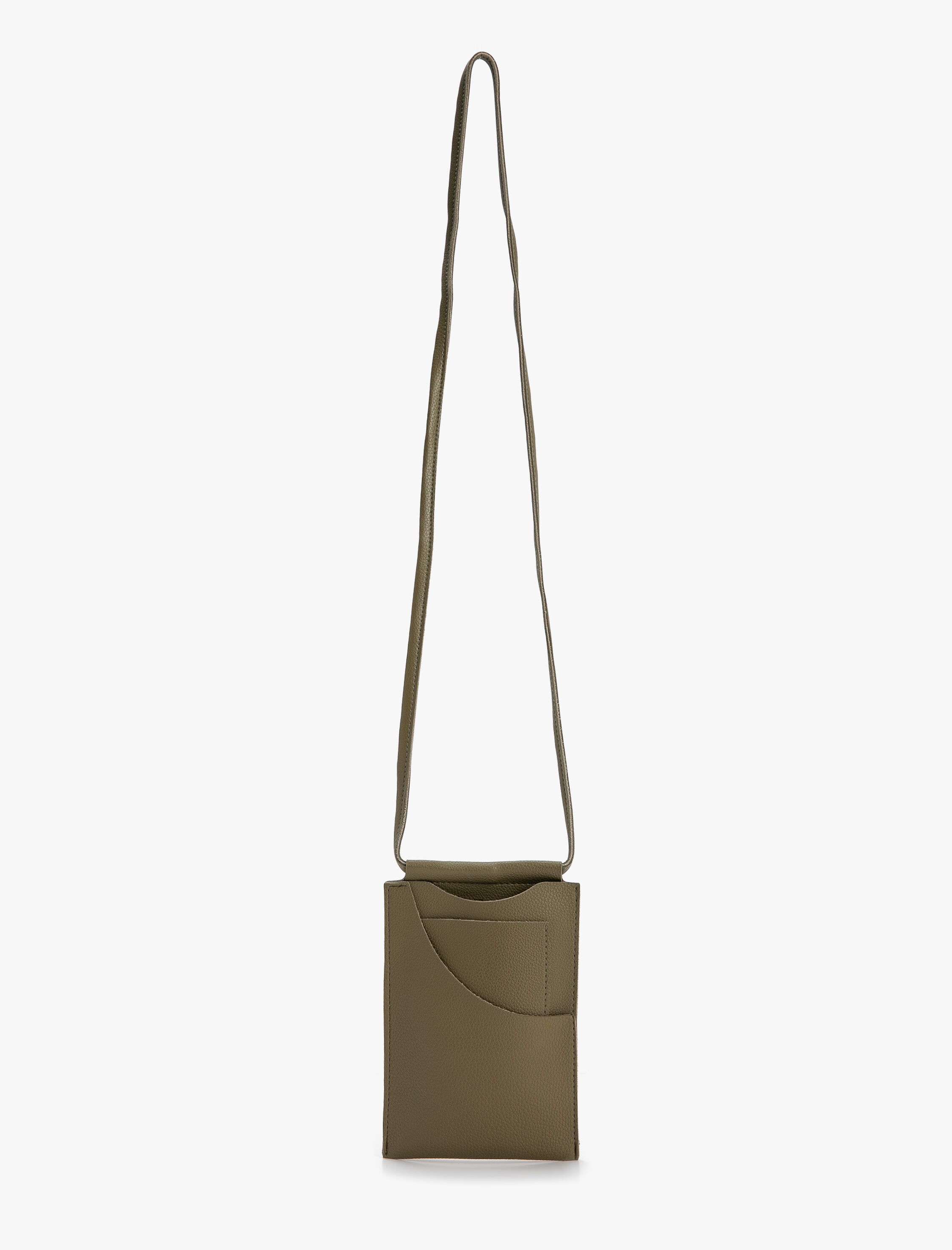  Kadın Telefon Çantası Çapraz Cepli İnce Askılı Suni Deri