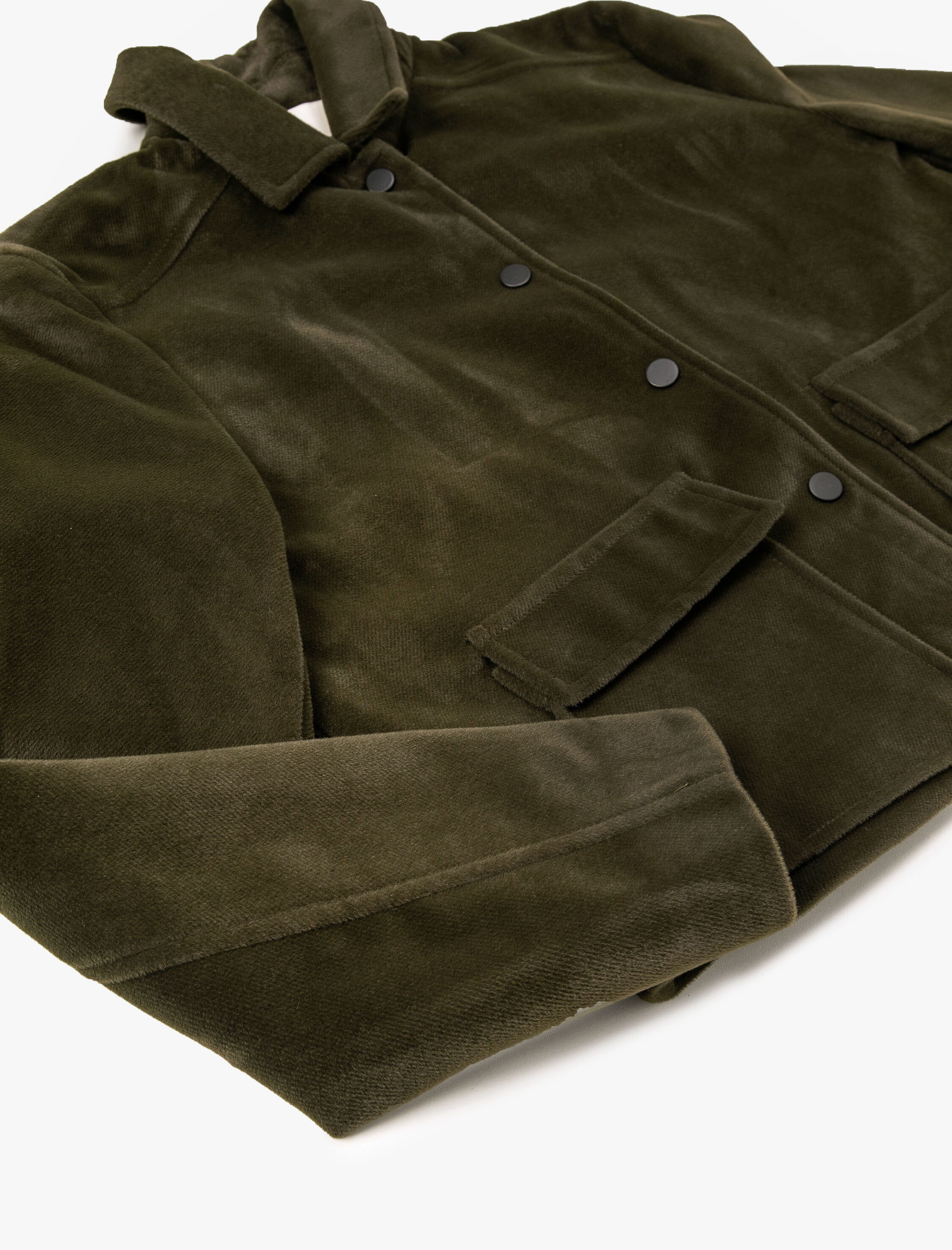   Kadife Ceket Cep Detaylı Çıtçıt Kapama