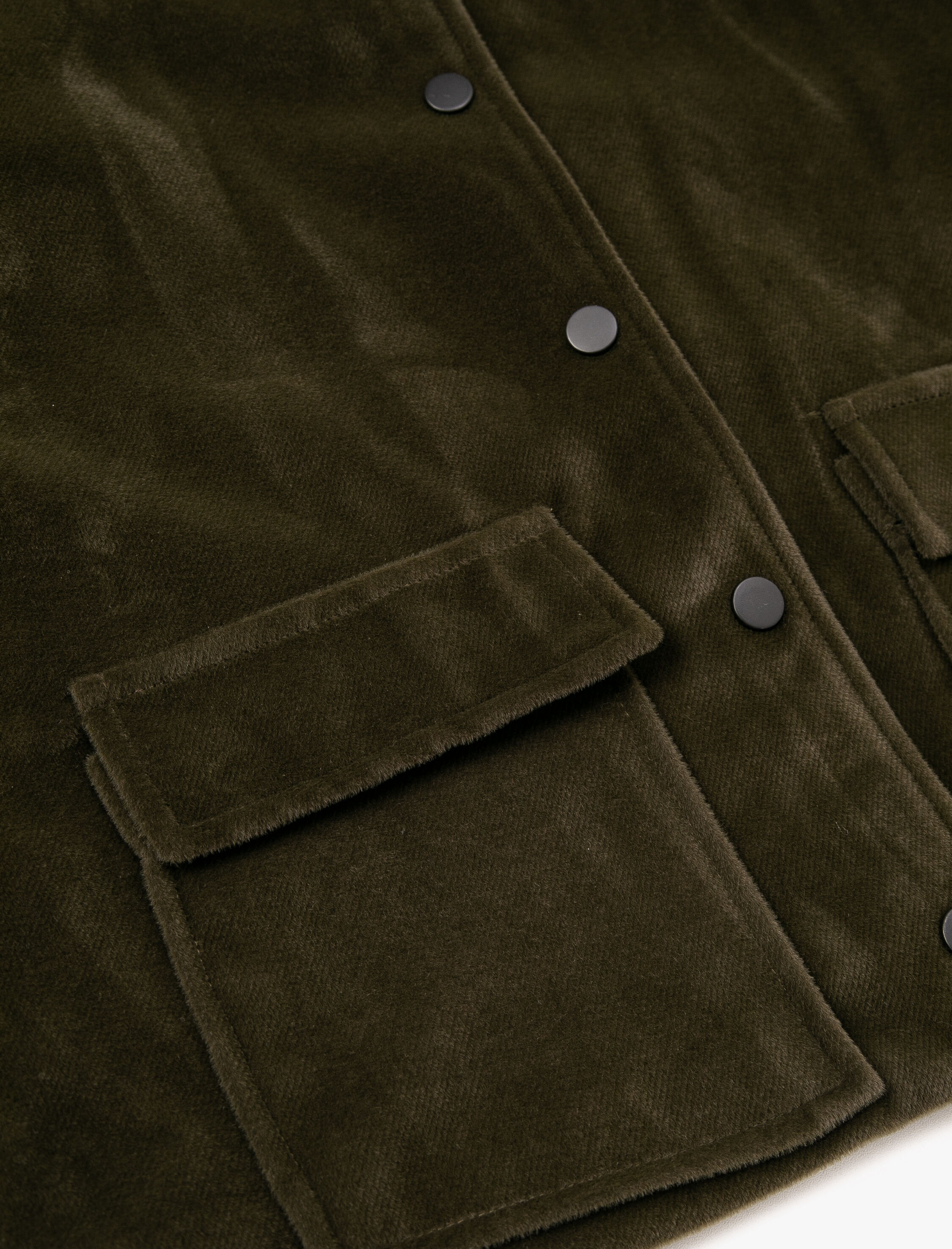   Kadife Ceket Cep Detaylı Çıtçıt Kapama