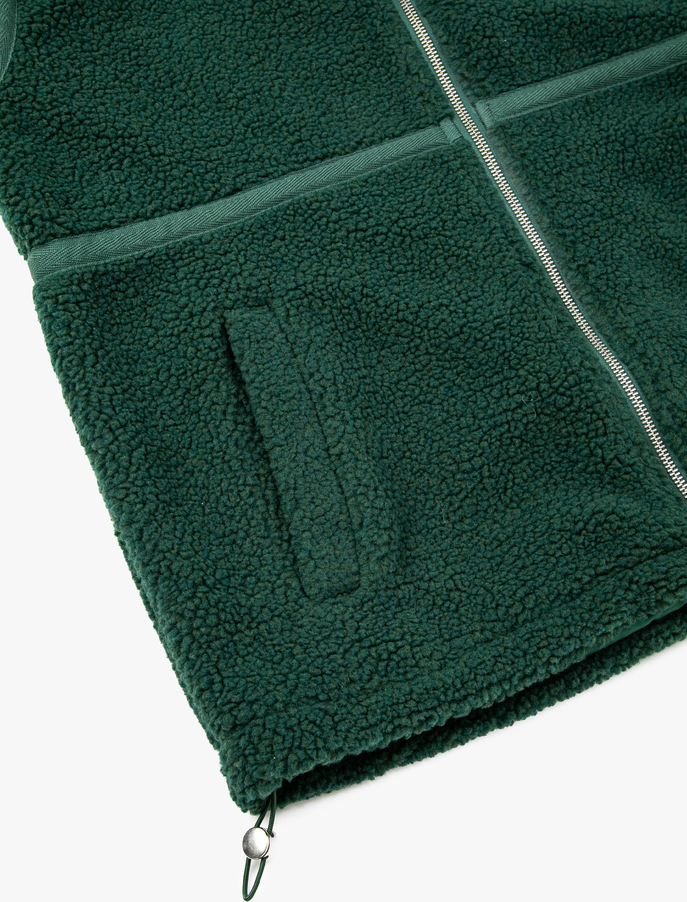 Peluş Ceket Dik Yaka Kemer Detaylı Fermuar Kapamalı