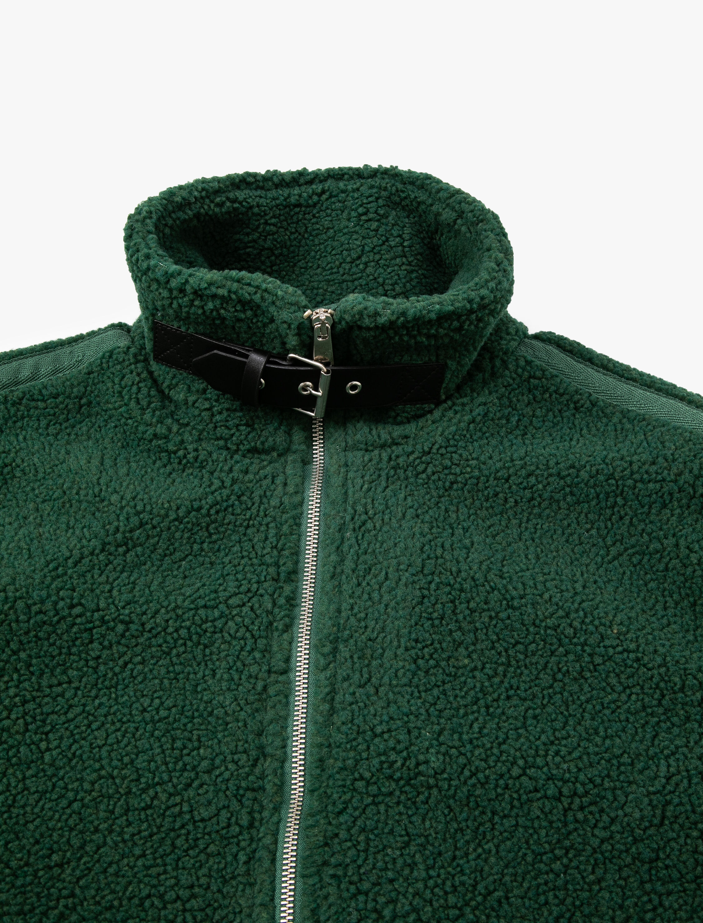 Peluş Ceket Dik Yaka Kemer Detaylı Fermuar Kapamalı