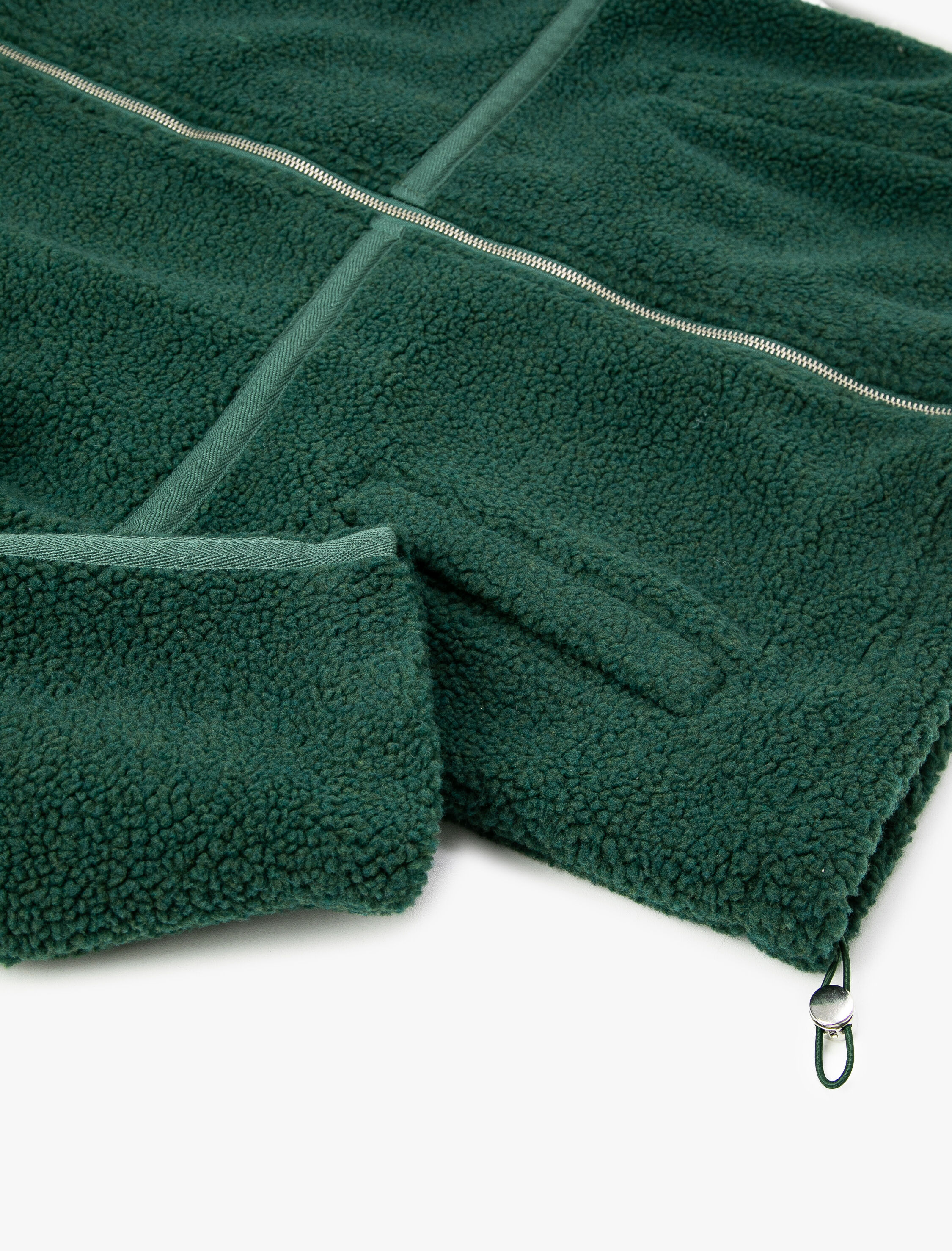 Peluş Ceket Dik Yaka Kemer Detaylı Fermuar Kapamalı