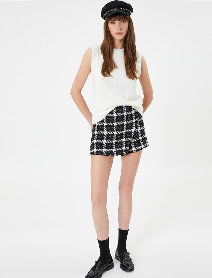  Örgü Süveter Bisiklet Yaka Kolsuz