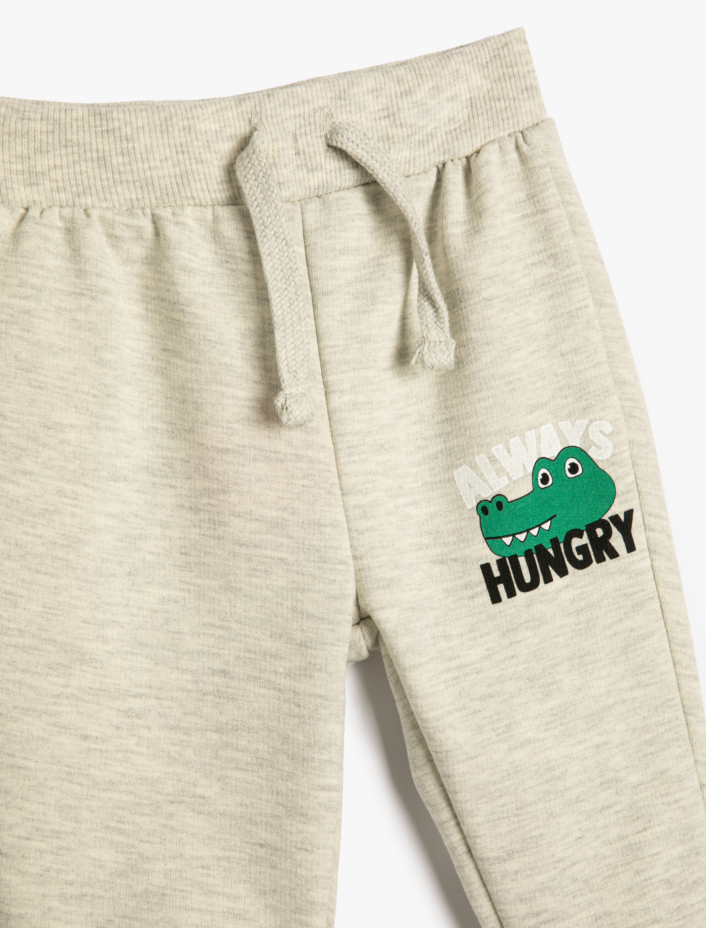  Erkek Bebek Jogger Eşofman Altı Baskı Detaylı Beli Bağlamalı Şardonlu