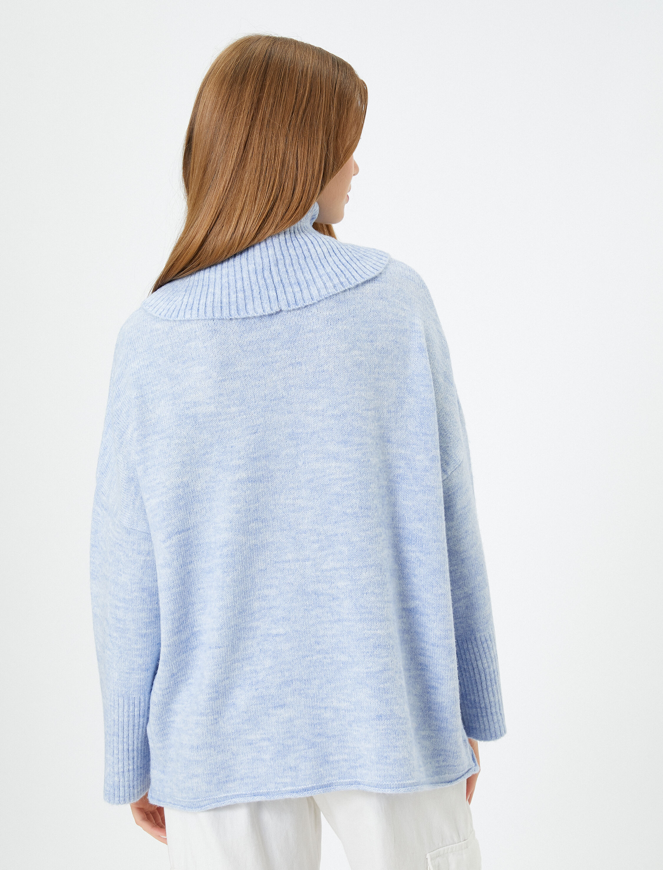   Oversize Balıkçı Yaka Kazak Akrilik