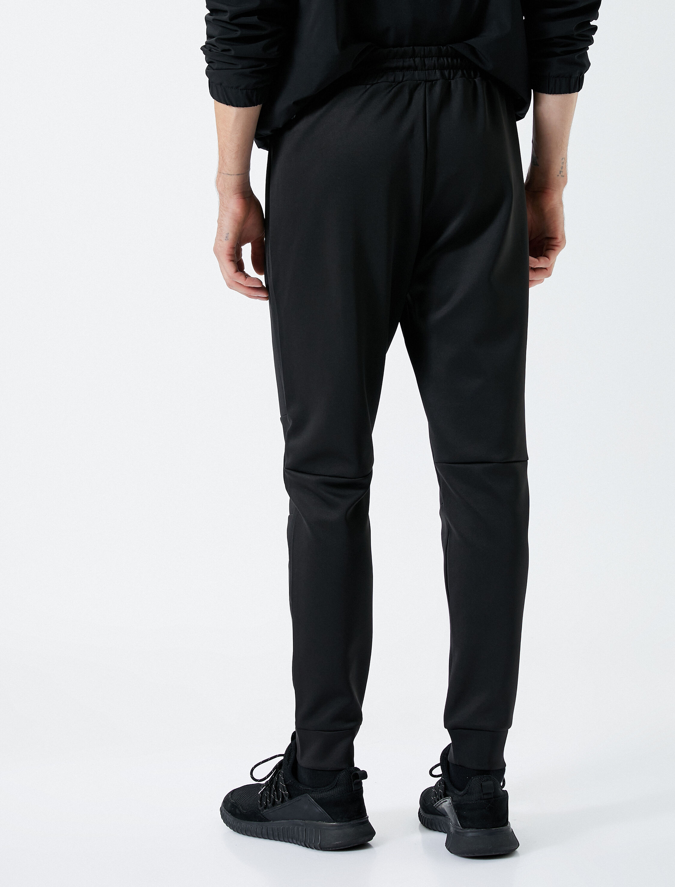   Jogger Eşofman Altı Beli Bağcıklı Dikiş Detaylı Fermuar Cepli