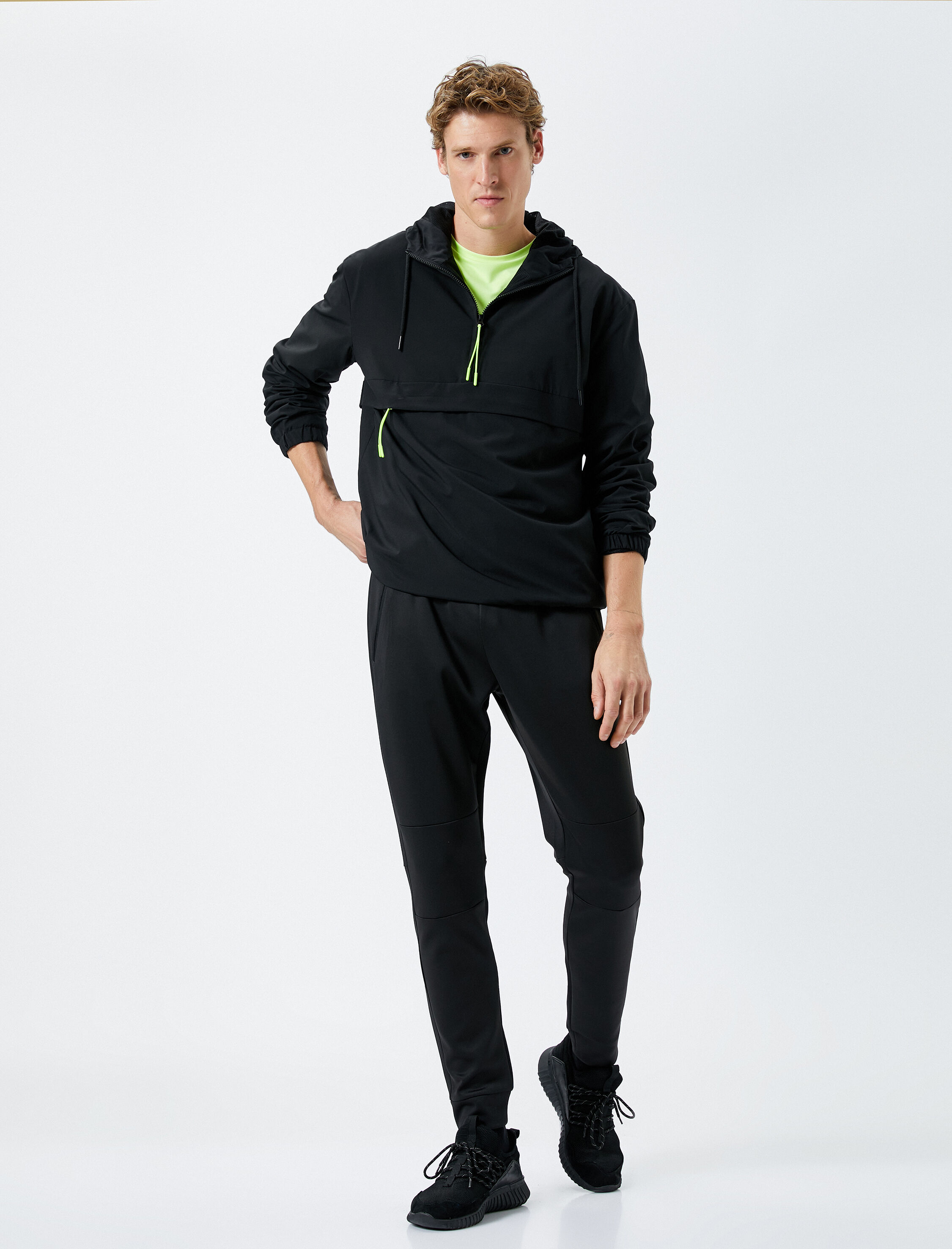   Jogger Eşofman Altı Beli Bağcıklı Dikiş Detaylı Fermuar Cepli