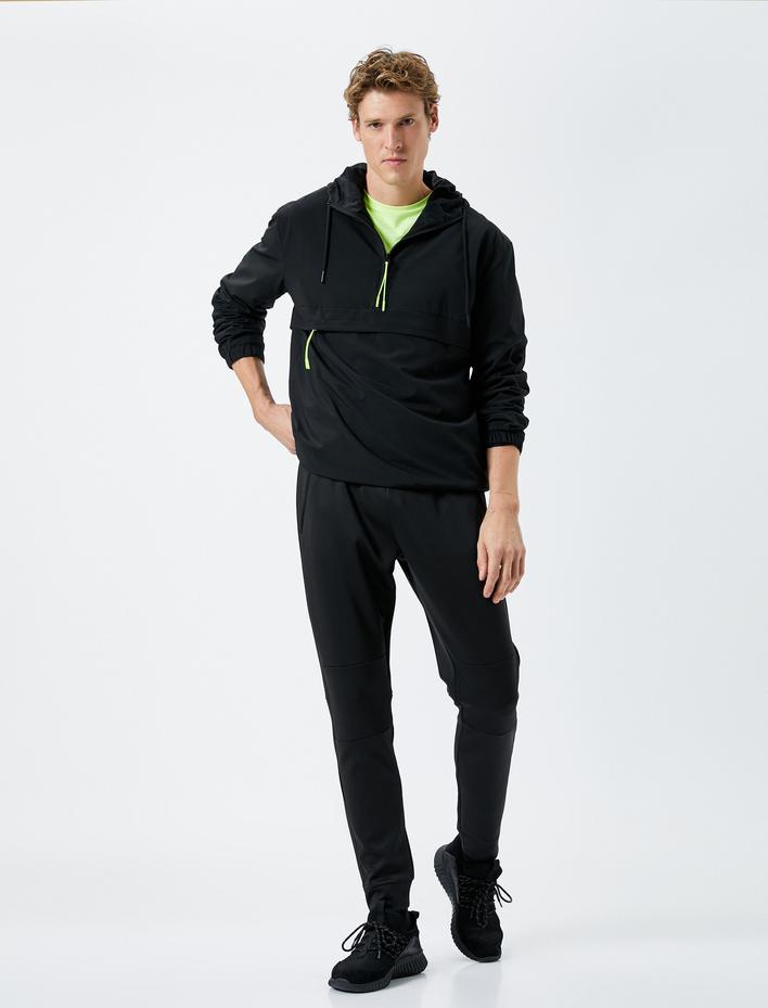  Jogger Eşofman Altı Beli Bağcıklı Dikiş Detaylı Fermuar Cepli