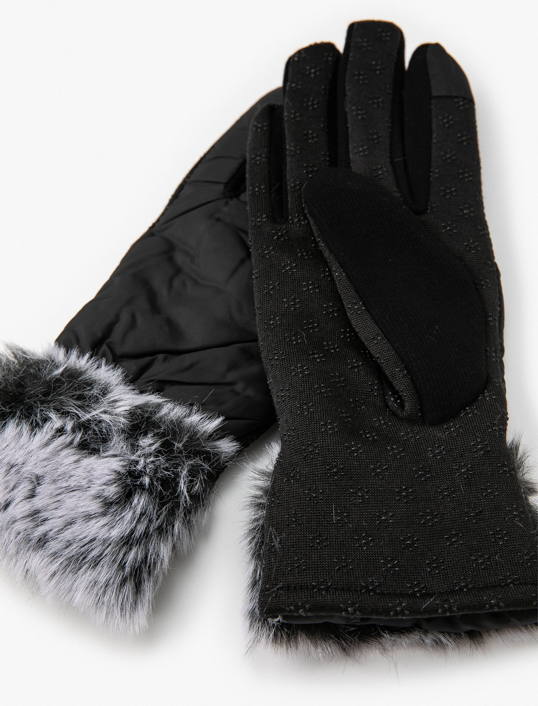 Kadın Kayak Eldiveni Suni Kürk Detaylı İçi Polarlı