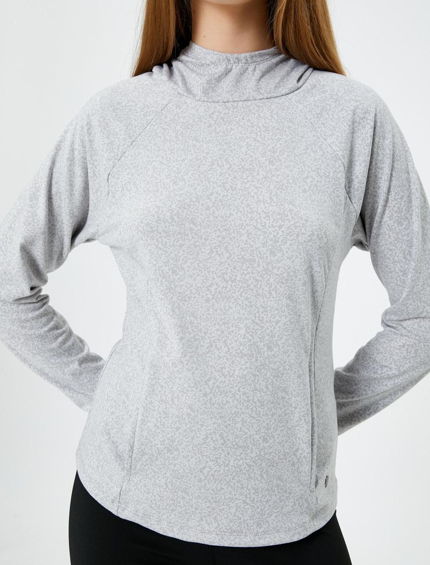  Kapüşonlu Spor Sweatshirt Sıcak Tutan Yumuşak Tuşe Dokulu Cepli