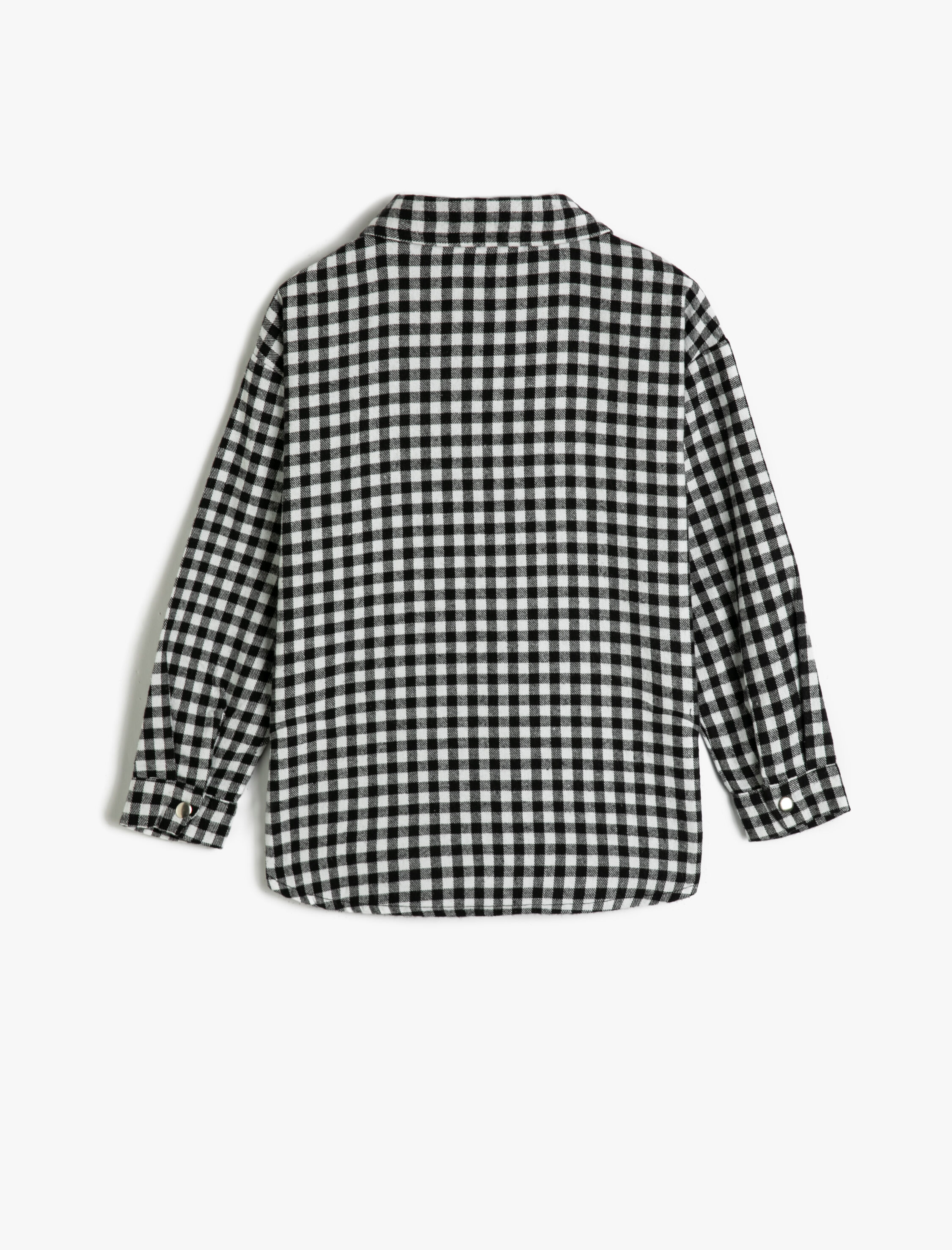  Kız Çocuk Gömlek Uzun Kollu Cep Detaylı Düğmeli