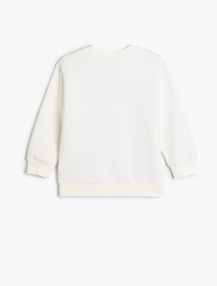 Erkek Çocuk Sweatshirt Kaplan Baskılı Bisiklet Yaka Uzun Kollu Şardonlu