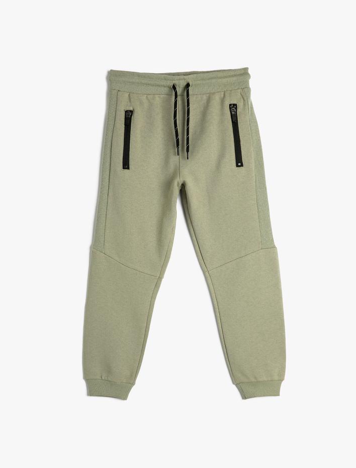 Erkek Çocuk Jogger Eşofman Altı Cepli Beli Bağlamalı Şardonlu Pamuklu