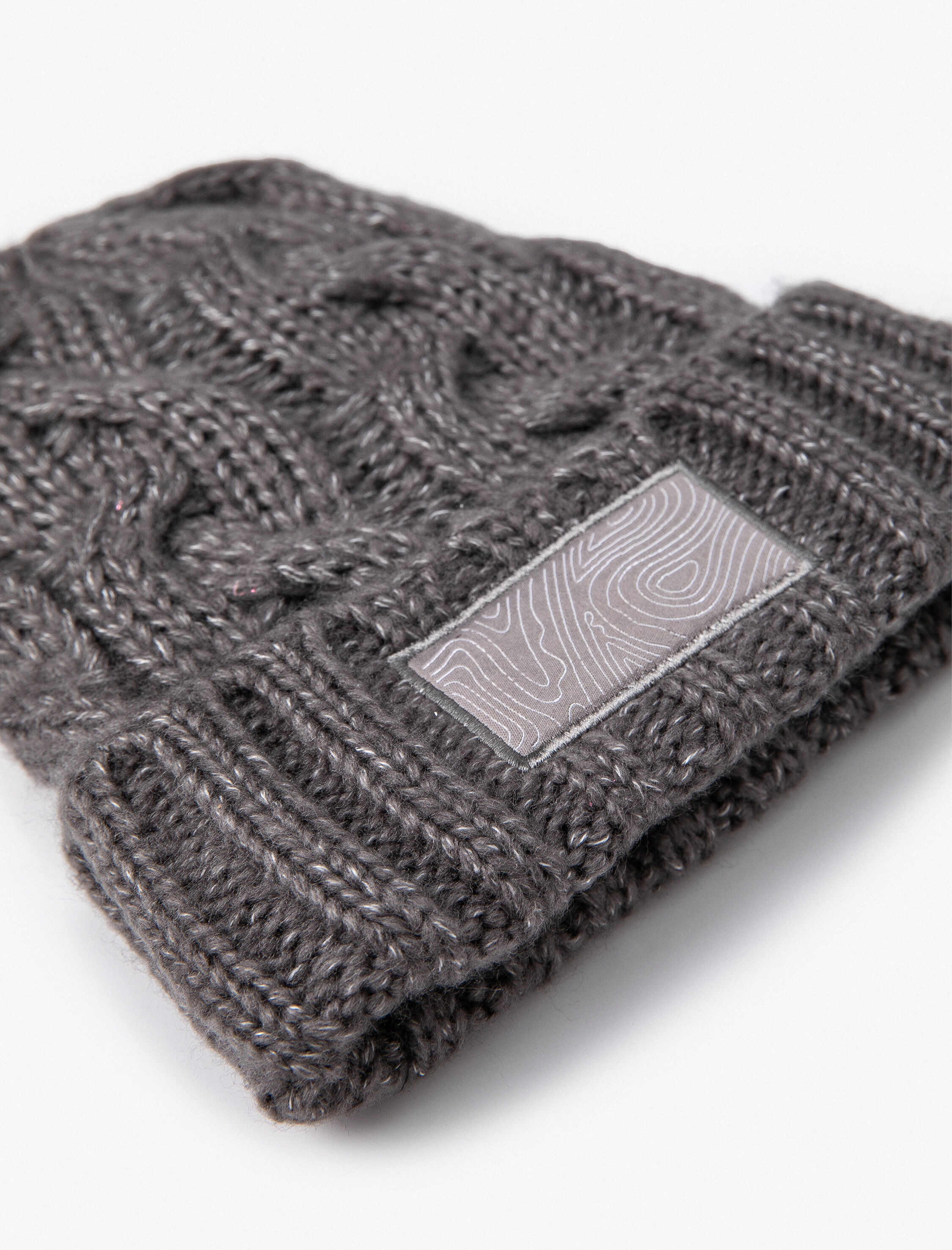  Erkek Örgü Bere Katlamalı Etiket Baskılı