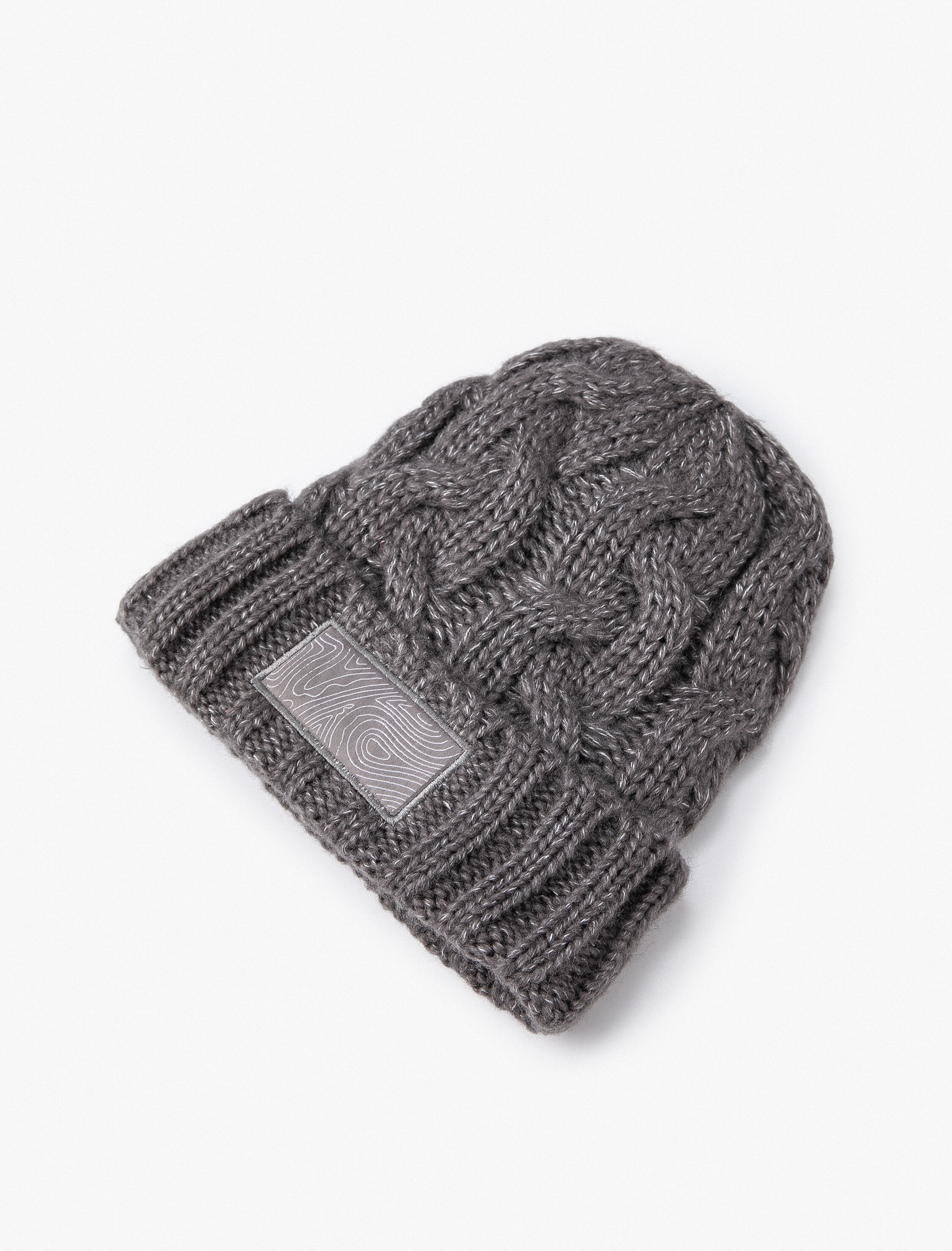  Erkek Örgü Bere Katlamalı Etiket Baskılı