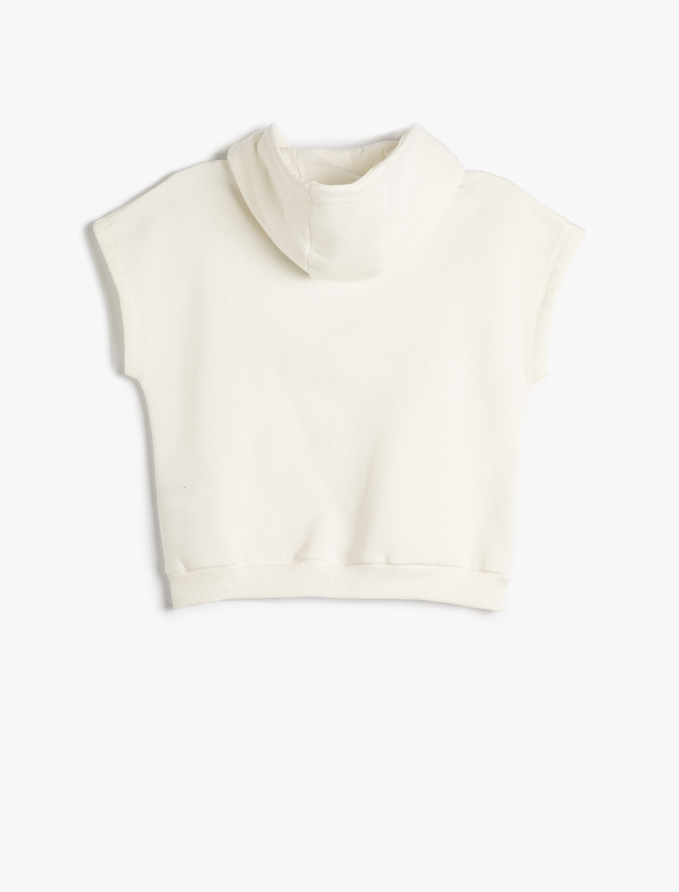  Erkek Çocuk Kapşonlu Sweatshirt Kolsuz Yazı Baskılı Kanguru Cepli