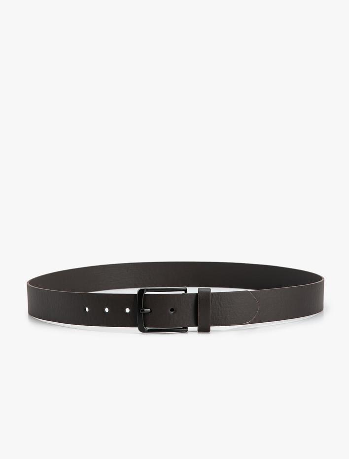 Erkek Kemer Deri Görünümlü Metal Tokalı