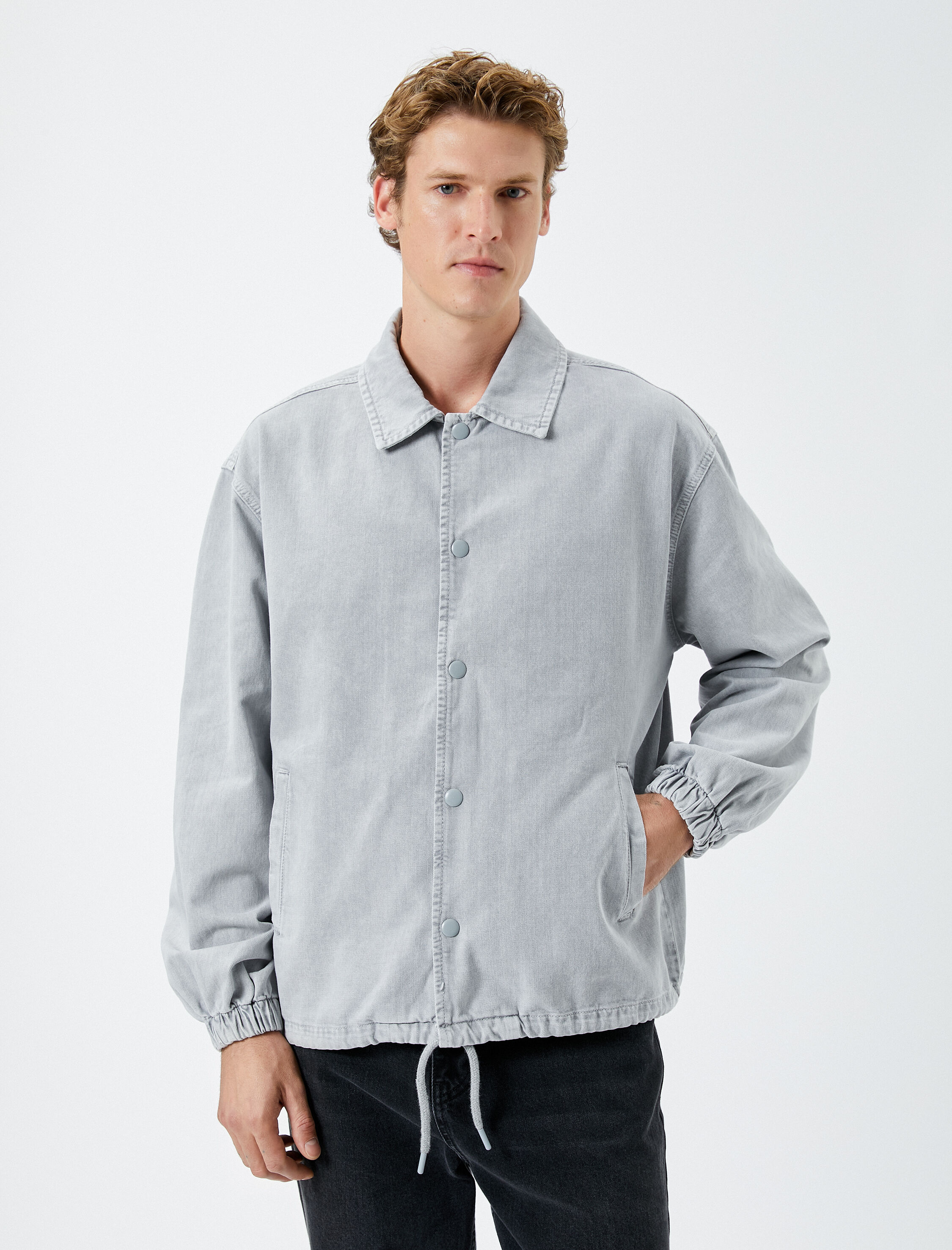   Oversize Kot Ceket Mevsimlik Klasik Yaka Düğmeli Cep Detaylı