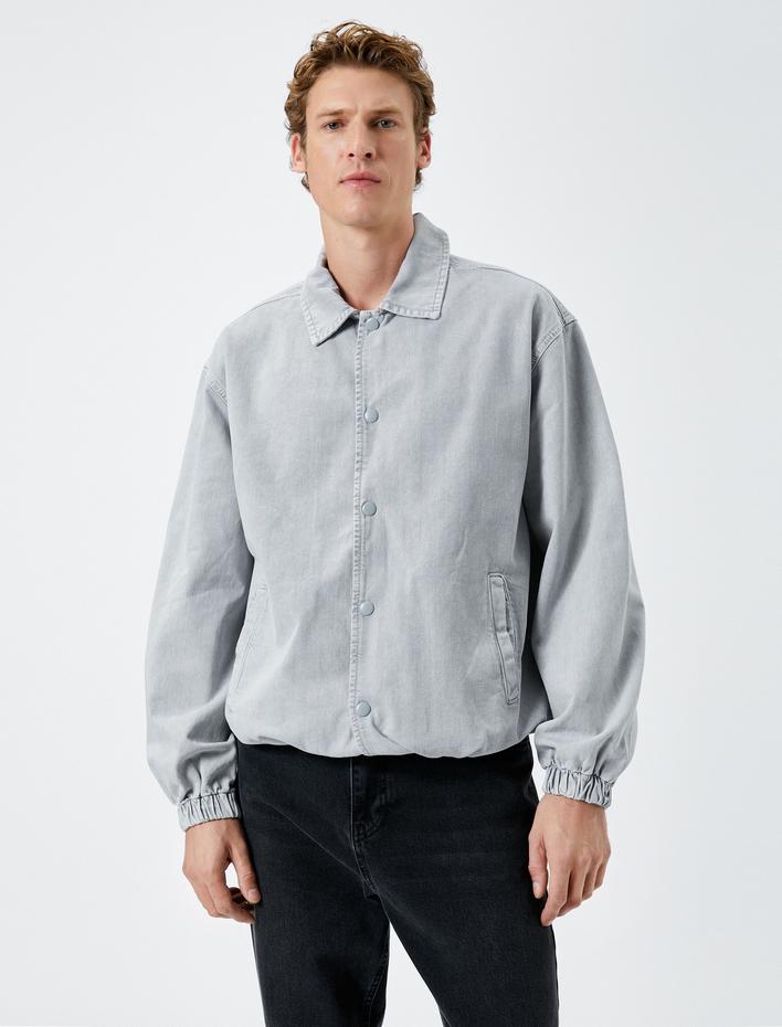  Oversize Kot Ceket Mevsimlik Klasik Yaka Düğmeli Cep Detaylı