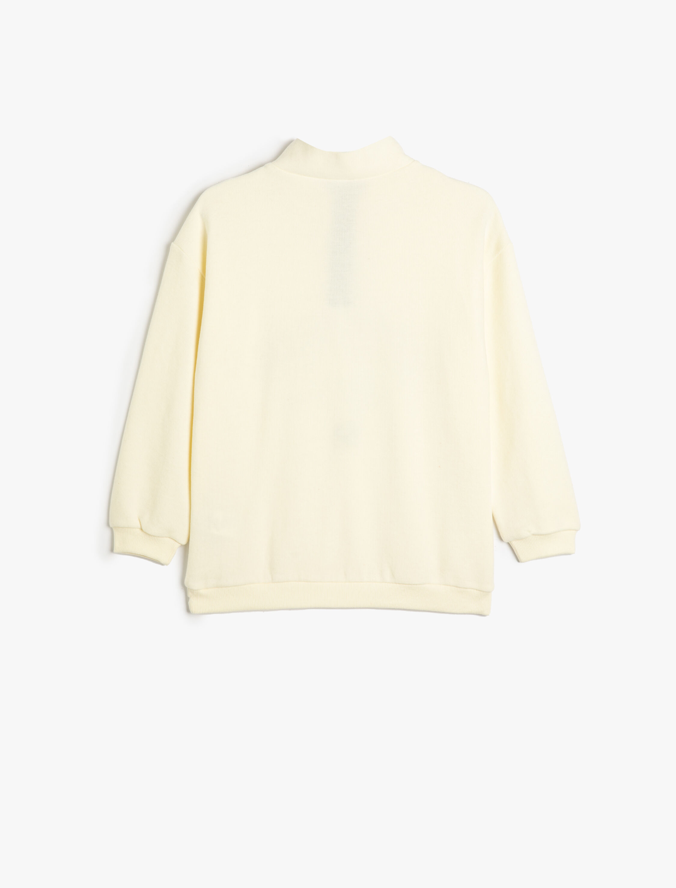  Erkek Çocuk Sweatshirt Dik Yaka Uzun Kollu Yazı Baskılı Şardonlu